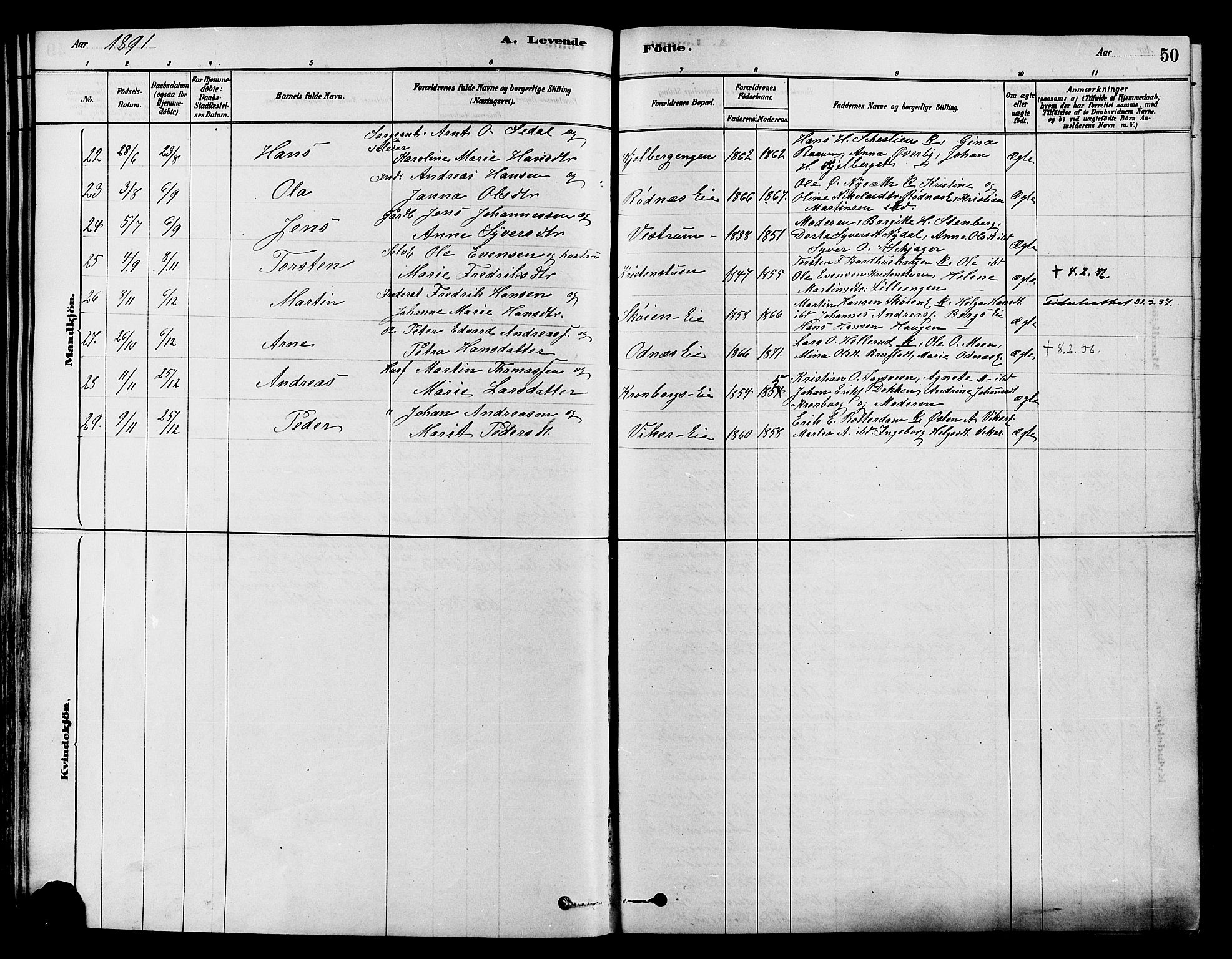 Søndre Land prestekontor, AV/SAH-PREST-122/K/L0002: Parish register (official) no. 2, 1878-1894, p. 50