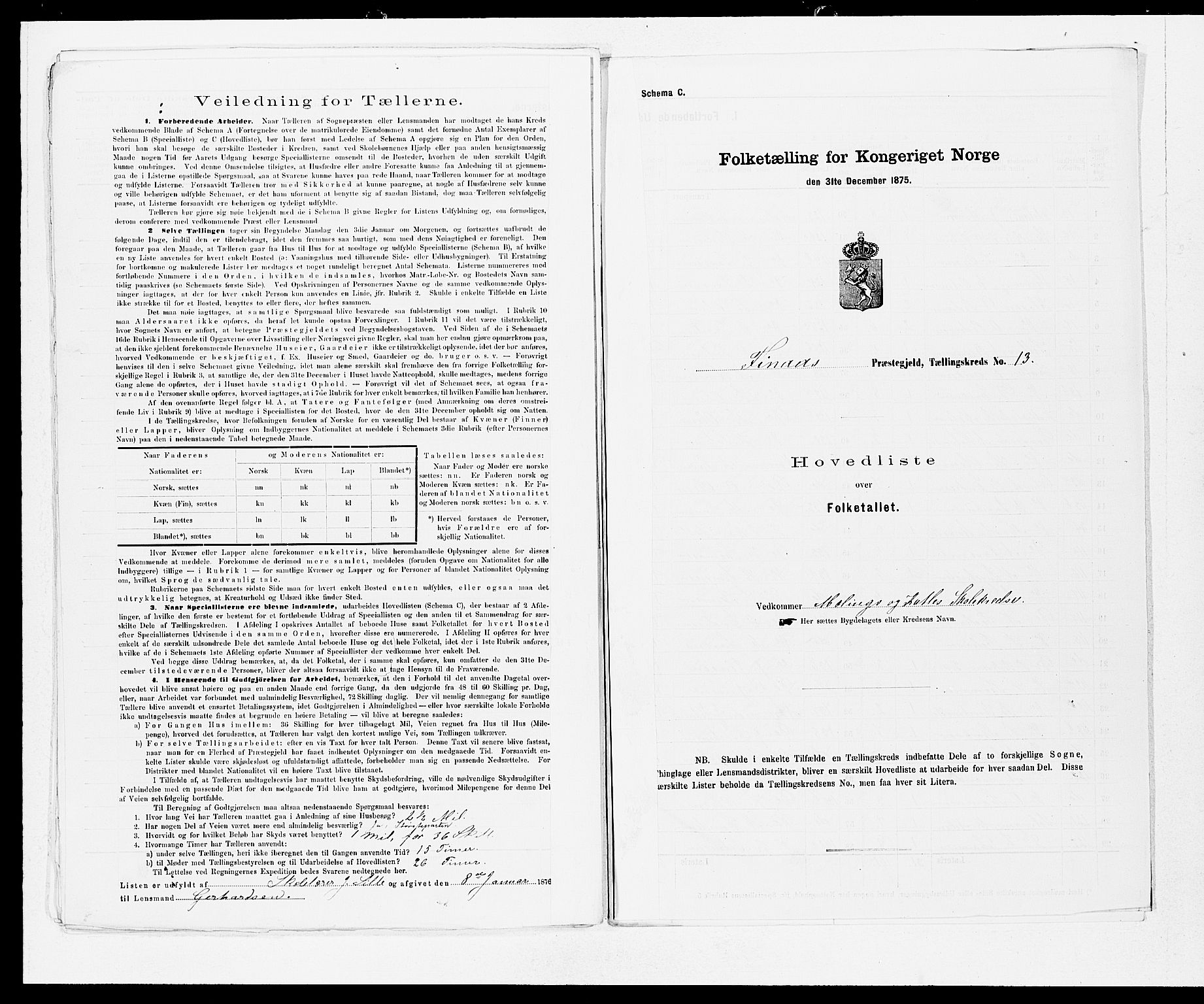 SAB, 1875 census for 1218P Finnås, 1875, p. 34