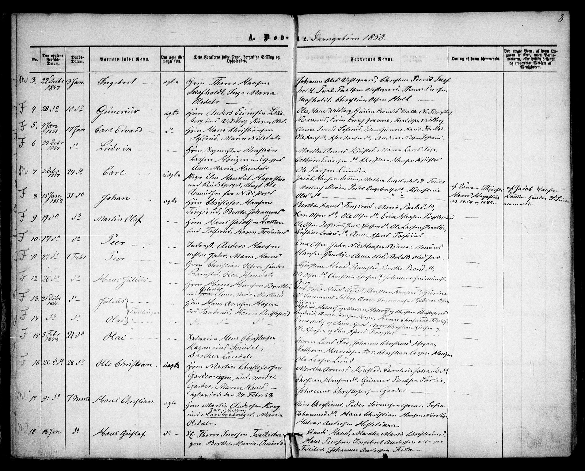 Fet prestekontor Kirkebøker, AV/SAO-A-10370a/F/Fa/L0011: Parish register (official) no. I 11, 1857-1866, p. 8