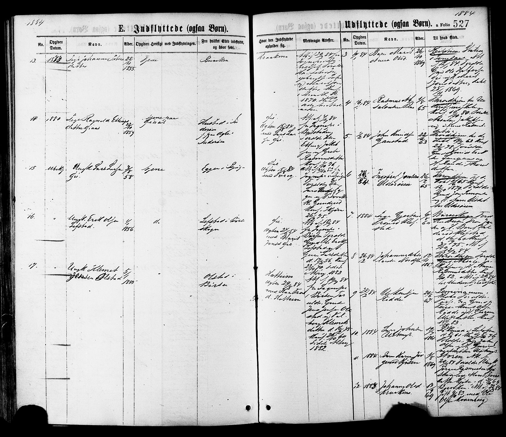 Ministerialprotokoller, klokkerbøker og fødselsregistre - Sør-Trøndelag, SAT/A-1456/691/L1079: Parish register (official) no. 691A11, 1873-1886, p. 527