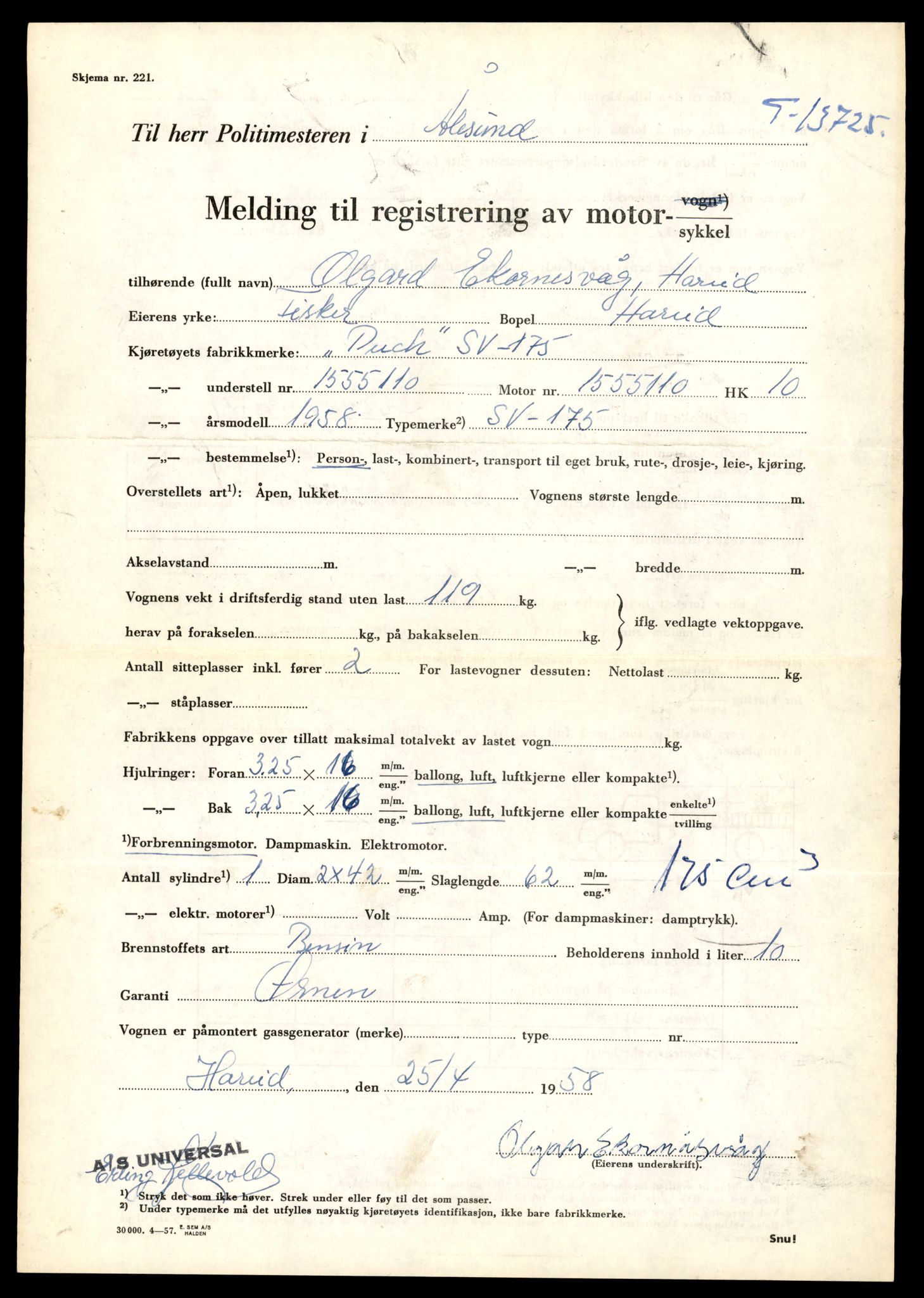 Møre og Romsdal vegkontor - Ålesund trafikkstasjon, AV/SAT-A-4099/F/Fe/L0041: Registreringskort for kjøretøy T 13710 - T 13905, 1927-1998, p. 239
