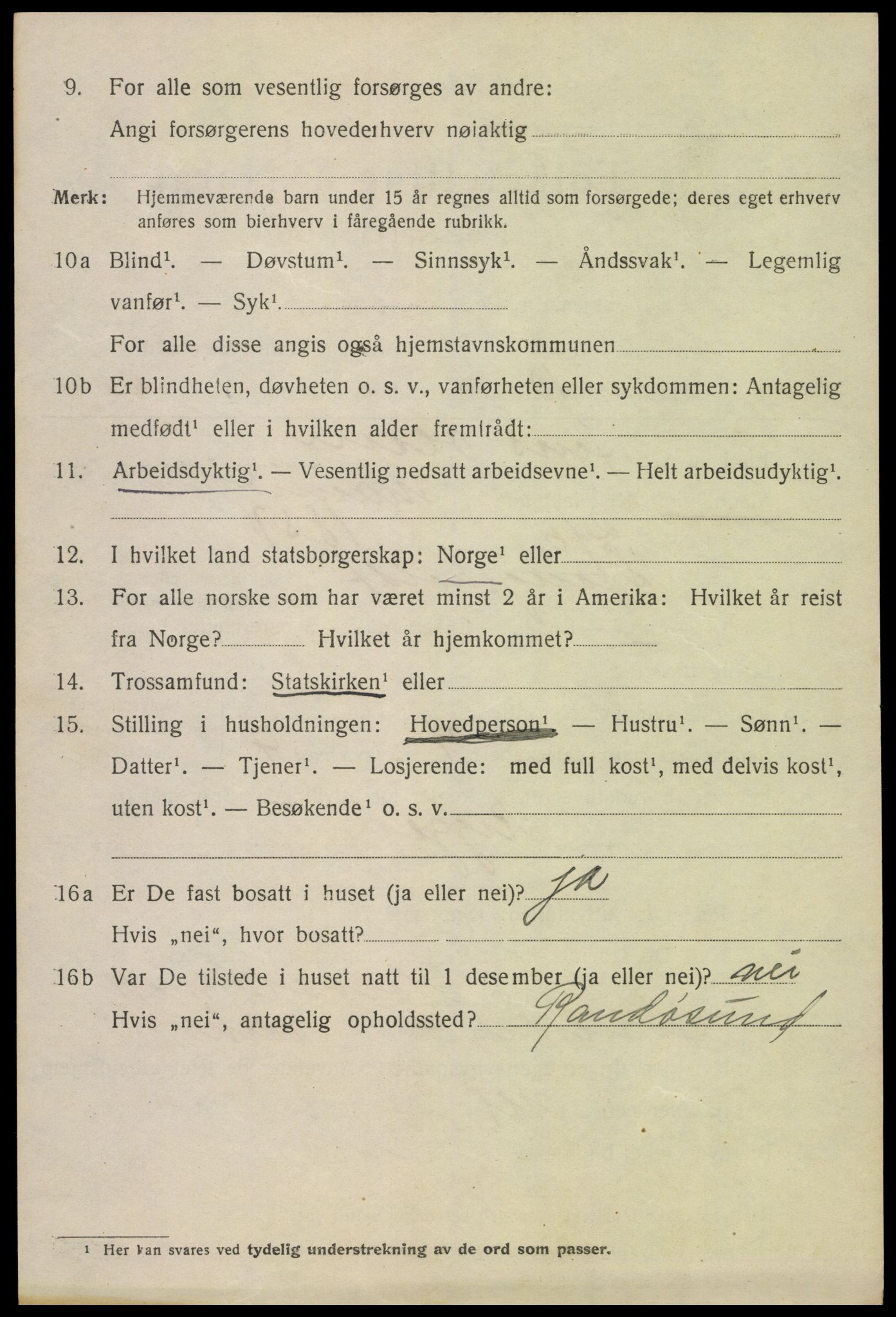 SAK, 1920 census for Kristiansand, 1920, p. 23820