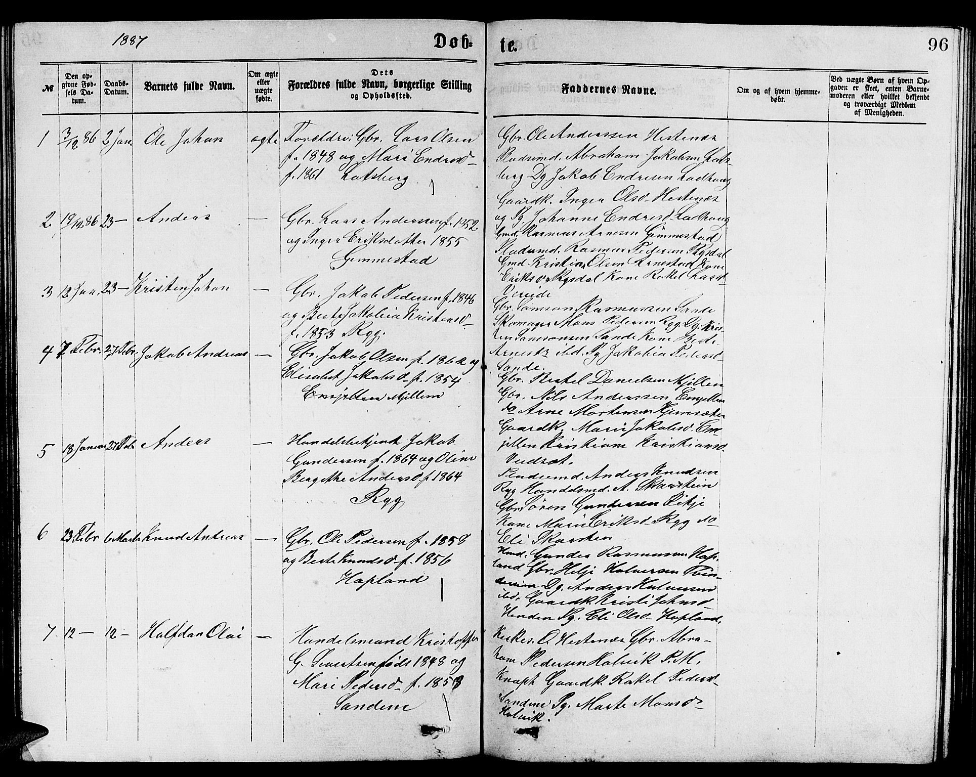 Gloppen sokneprestembete, SAB/A-80101/H/Hab/Habb/L0001: Parish register (copy) no. B 1, 1872-1888, p. 96