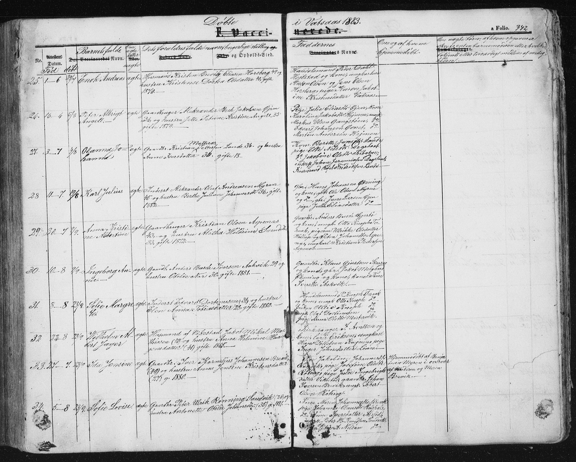 Ministerialprotokoller, klokkerbøker og fødselsregistre - Nordland, SAT/A-1459/810/L0158: Parish register (copy) no. 810C02 /1, 1863-1883, p. 342