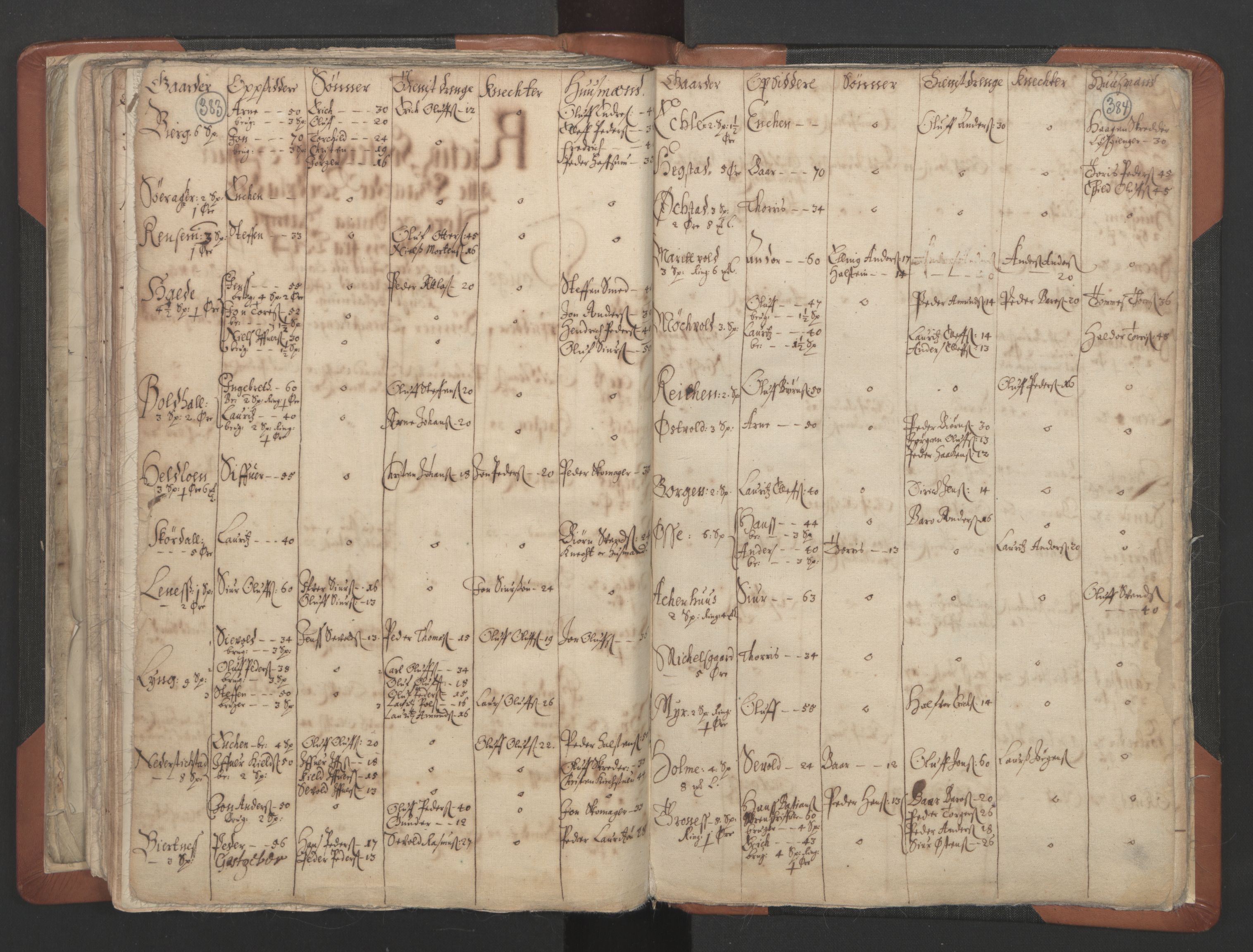 RA, Vicar's Census 1664-1666, no. 32: Innherad deanery, 1664-1666, p. 383-384