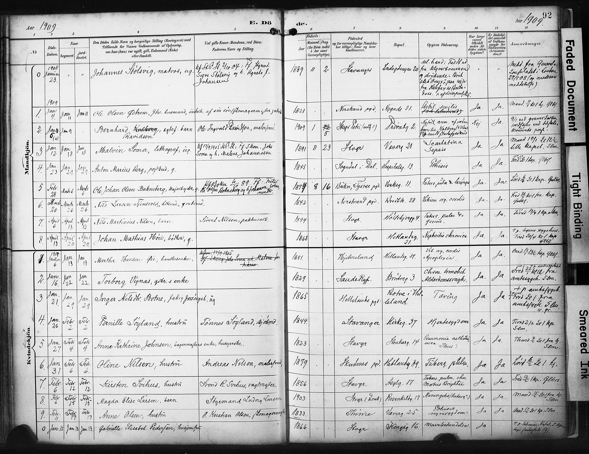 St. Petri sokneprestkontor, SAST/A-101813/001/30/30BA/L0022: Parish register (official) no. A 22, 1895-1919, p. 92