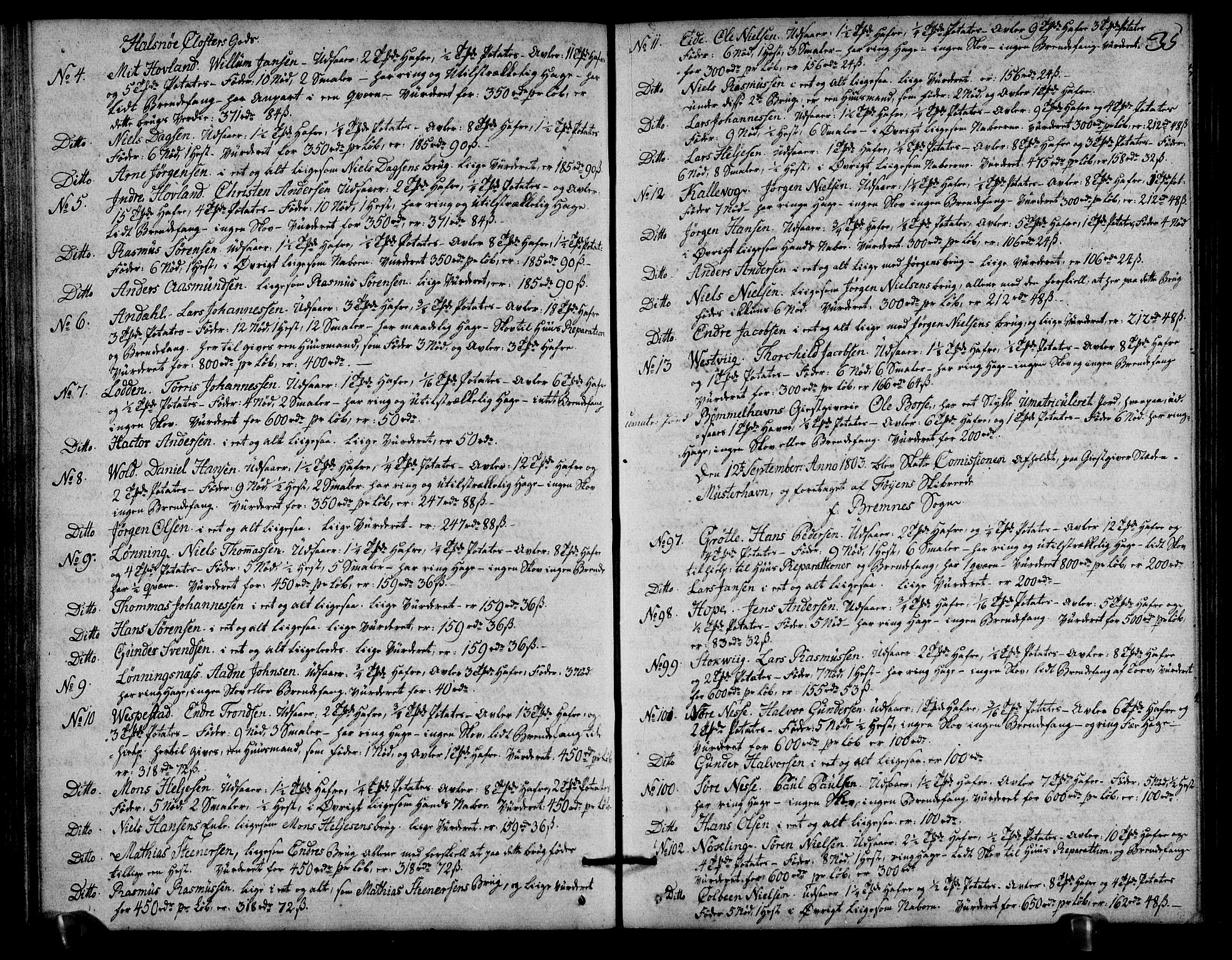 Rentekammeret inntil 1814, Realistisk ordnet avdeling, AV/RA-EA-4070/N/Ne/Nea/L0106: Sunnhordland og Hardanger fogderi. Deliberasjonsprotokoll, 1803, p. 42