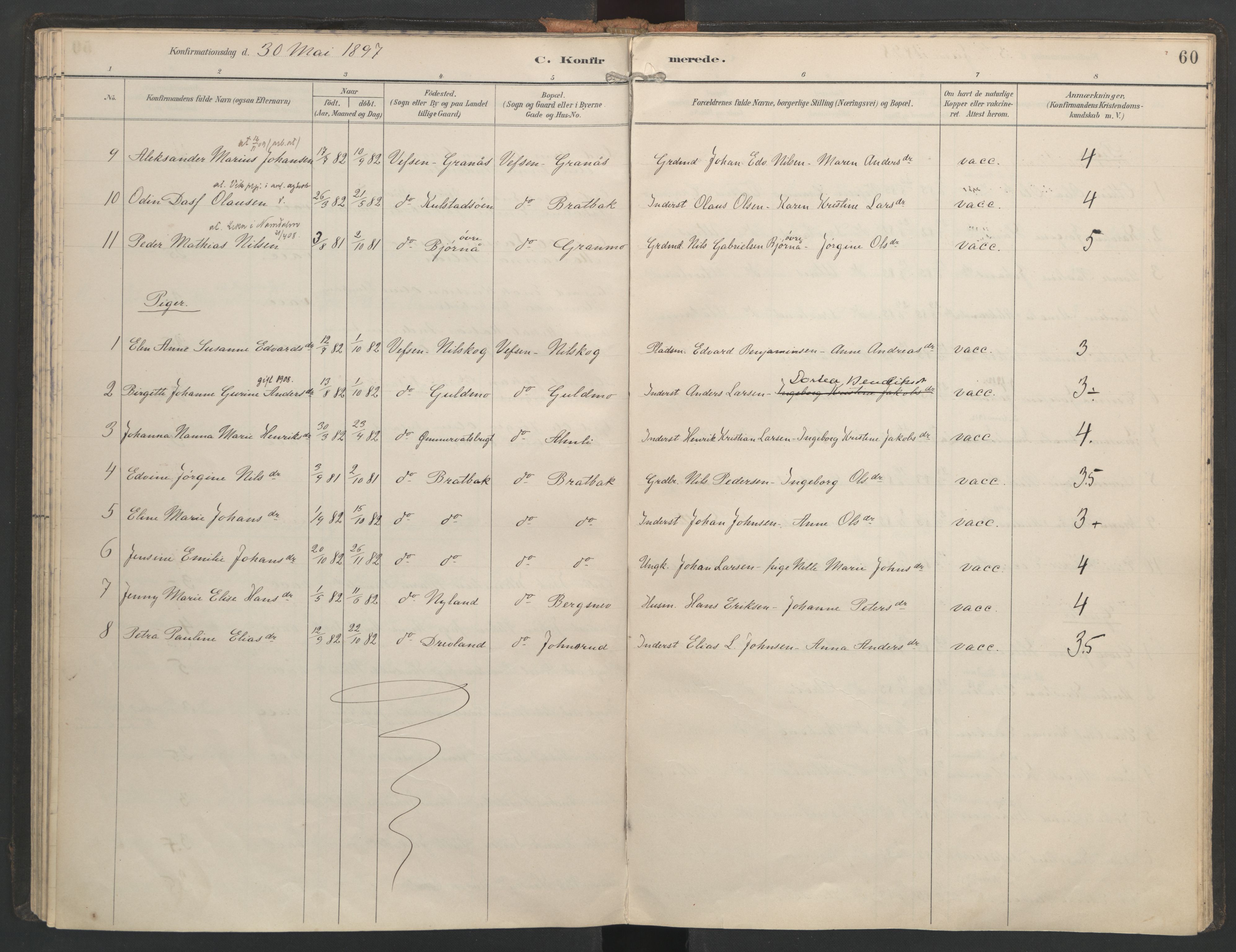 Ministerialprotokoller, klokkerbøker og fødselsregistre - Nordland, SAT/A-1459/821/L0317: Parish register (official) no. 821A01, 1892-1907, p. 60