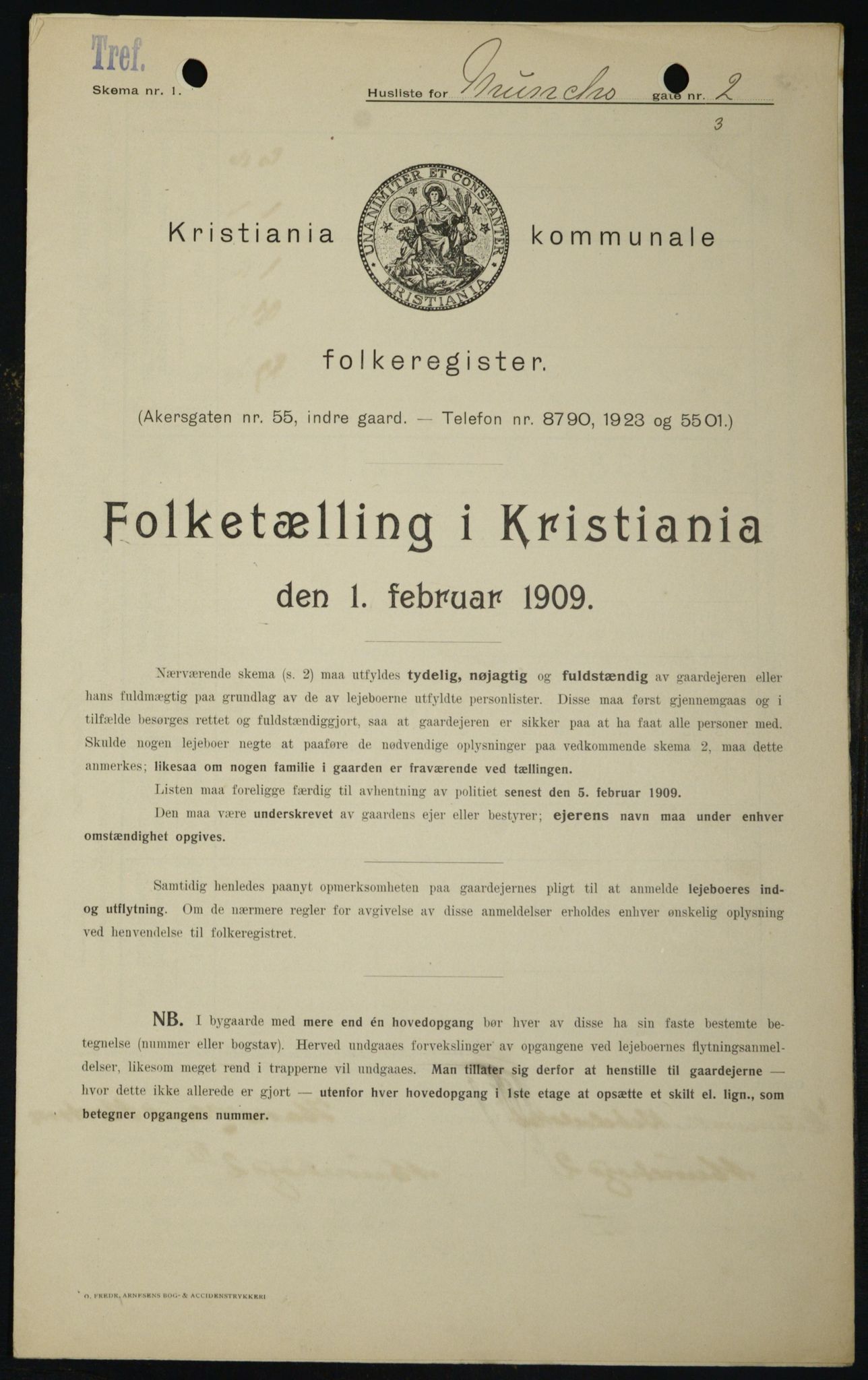 OBA, Municipal Census 1909 for Kristiania, 1909, p. 60322