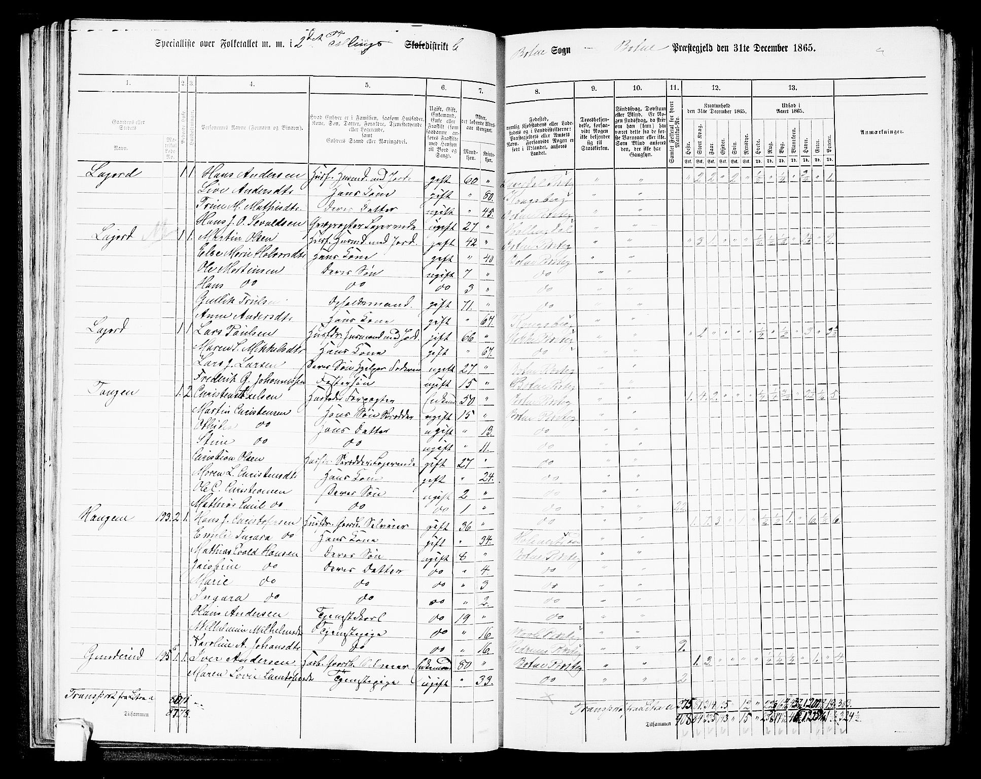 RA, 1865 census for Botne/Botne og Hillestad, 1865, p. 47