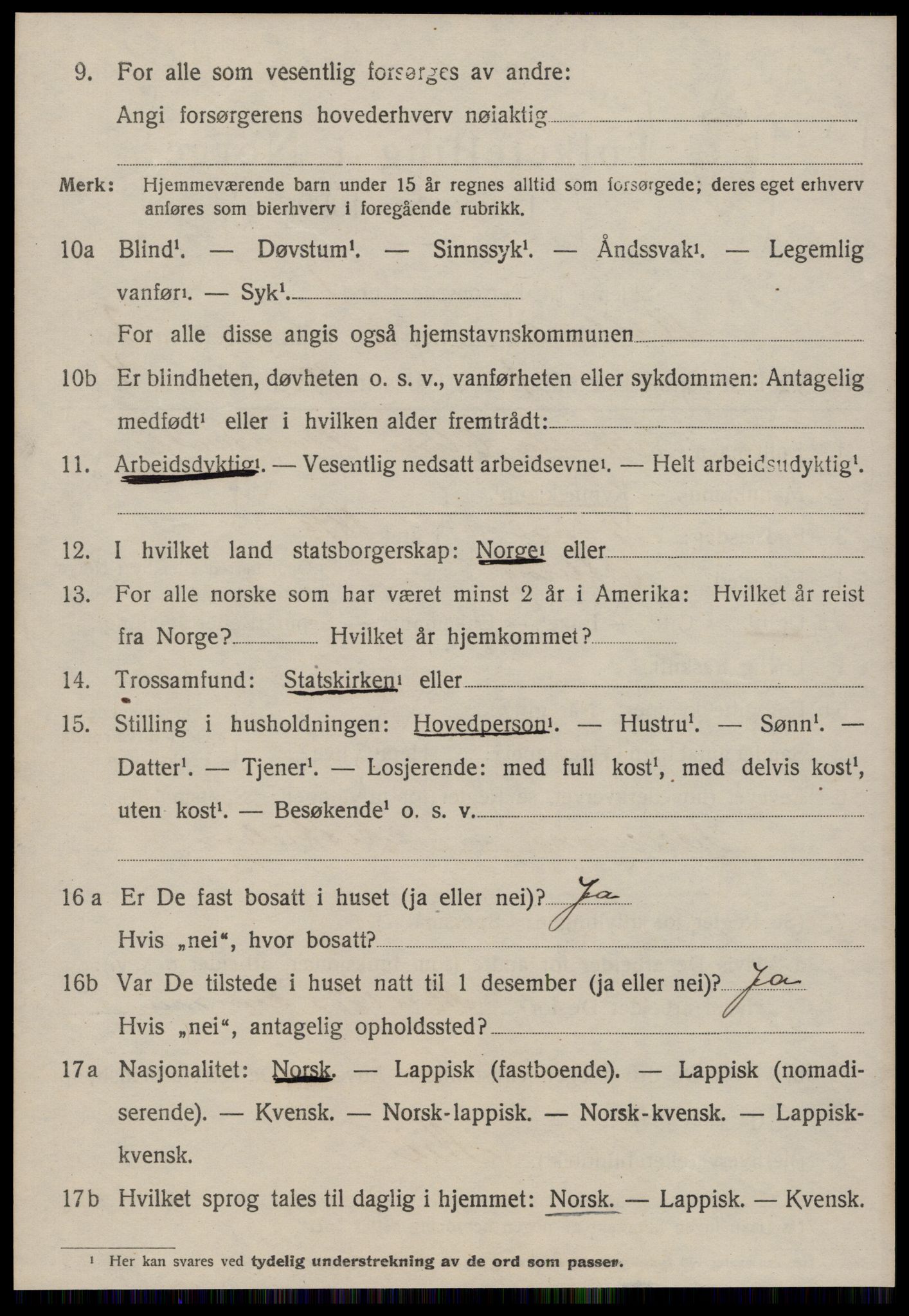 SAT, 1920 census for Melhus, 1920, p. 1534