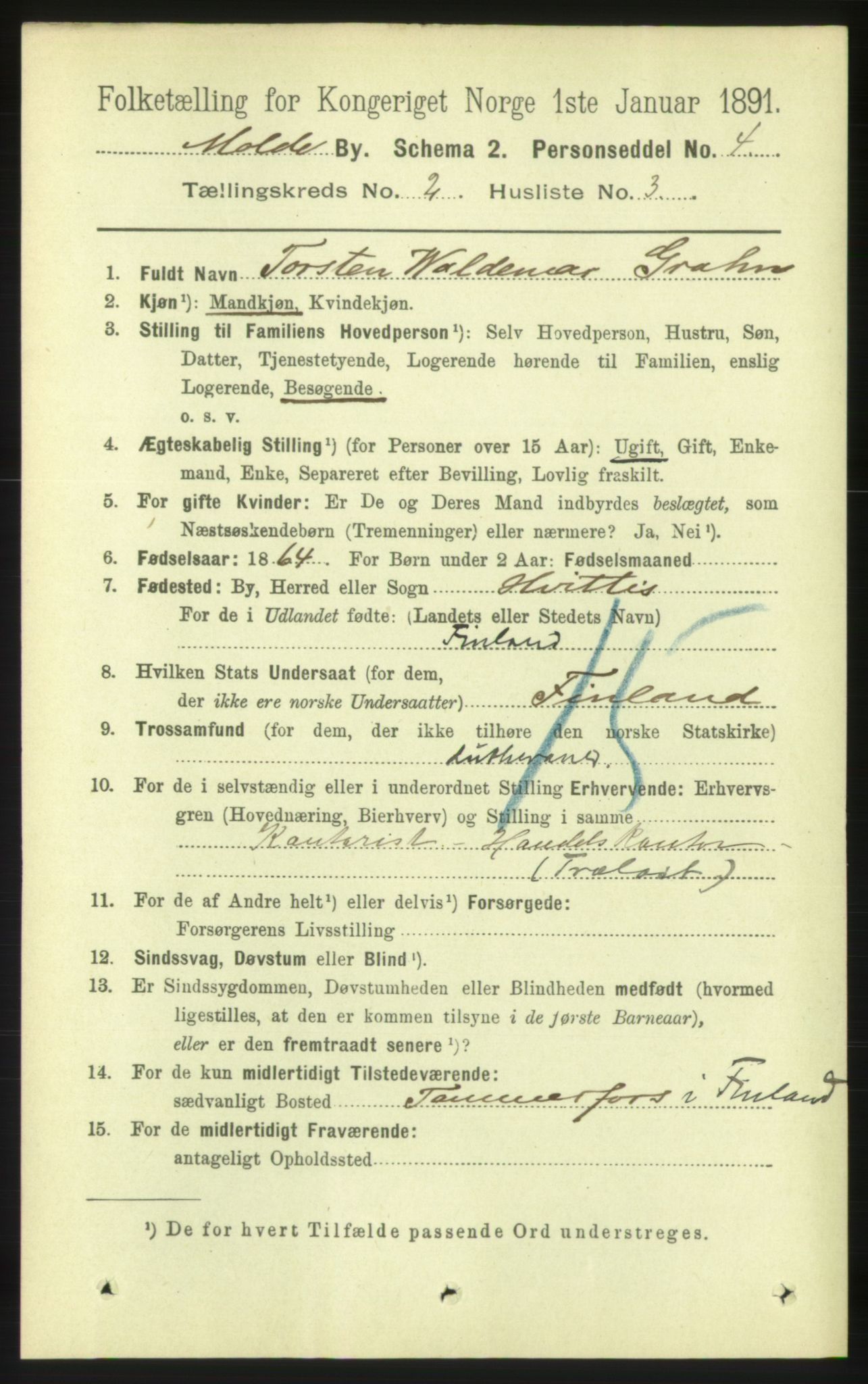 RA, 1891 census for 1502 Molde, 1891, p. 1444