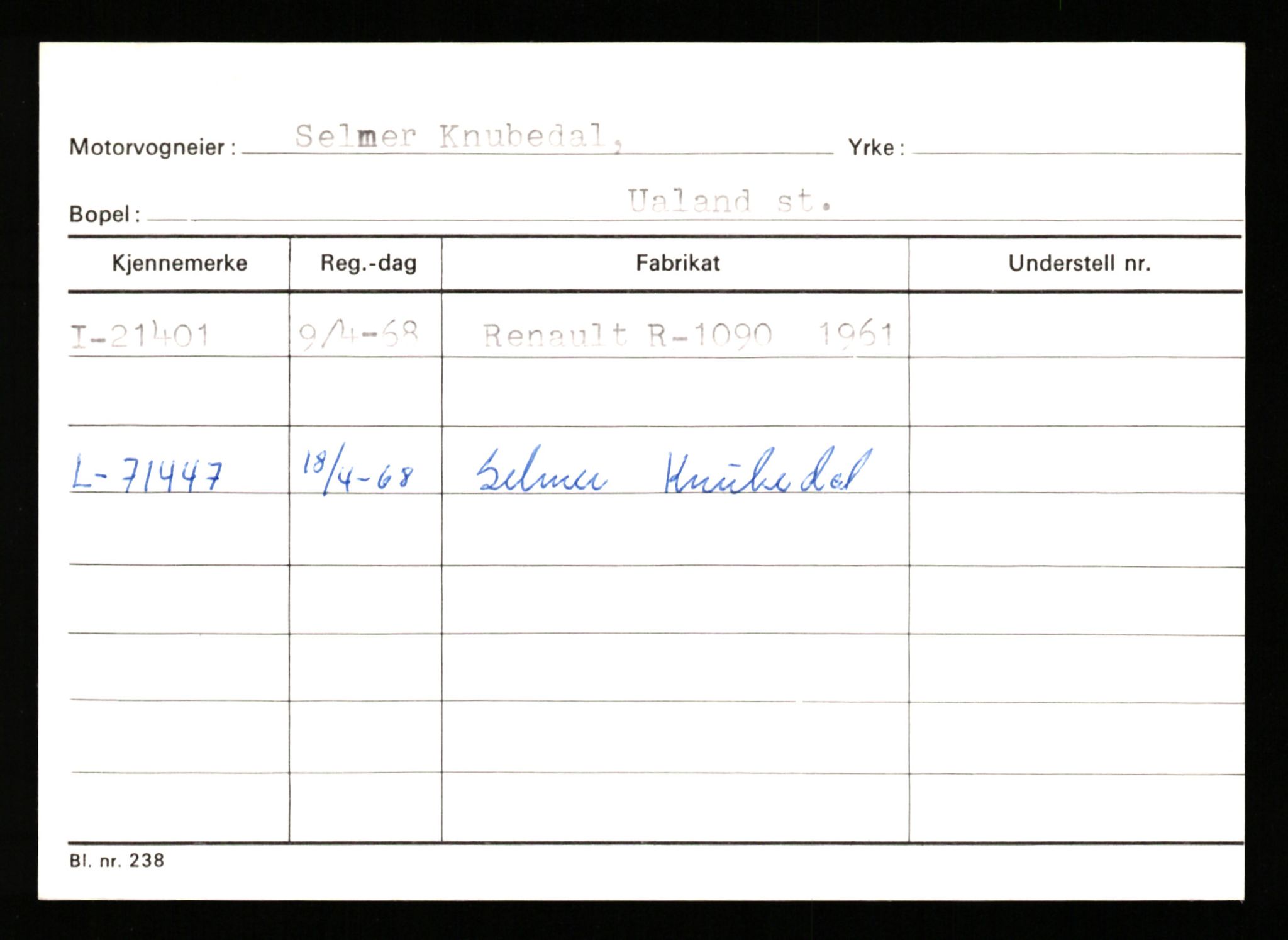 Stavanger trafikkstasjon, SAST/A-101942/0/G/L0004: Registreringsnummer: 15497 - 22957, 1930-1971, p. 2661