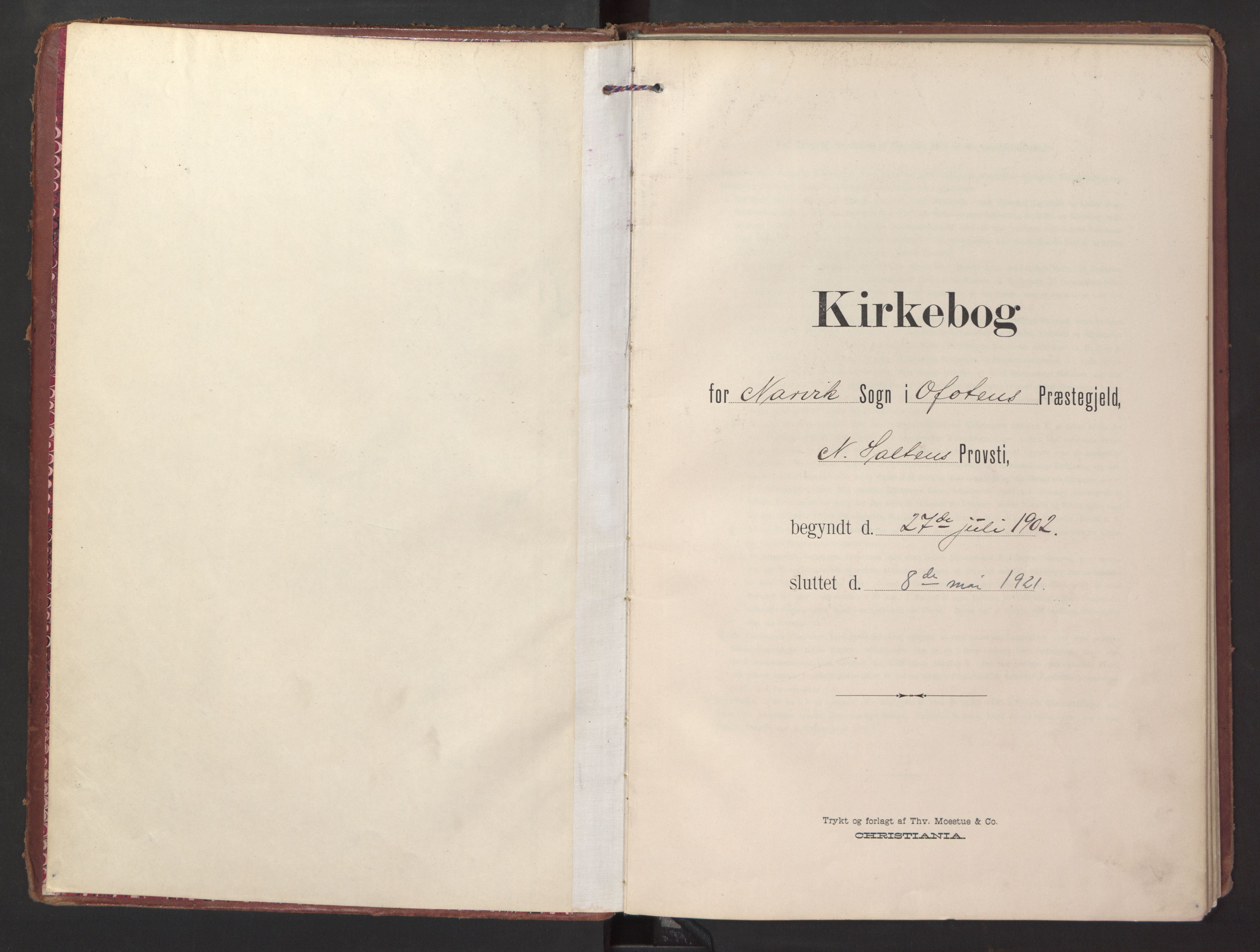 Ministerialprotokoller, klokkerbøker og fødselsregistre - Nordland, SAT/A-1459/871/L0998: Parish register (official) no. 871A14, 1902-1921