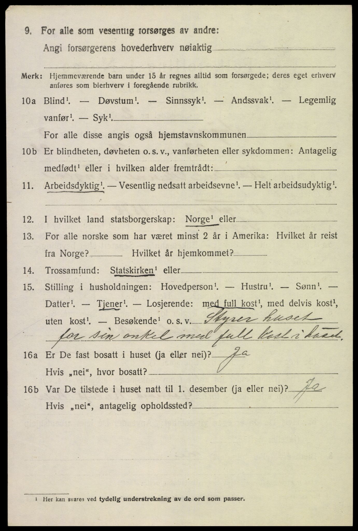 SAK, 1920 census for Søgne, 1920, p. 1868
