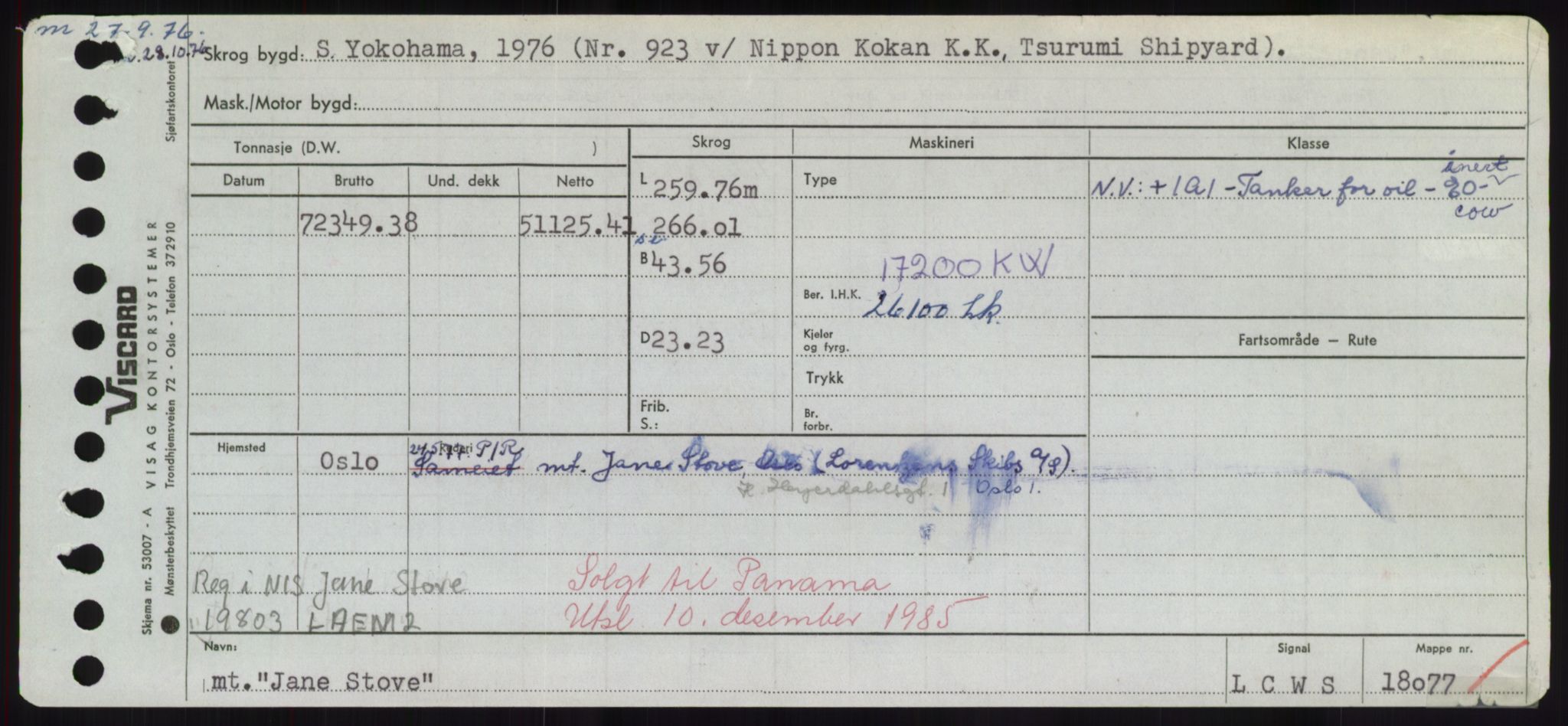 Sjøfartsdirektoratet med forløpere, Skipsmålingen, RA/S-1627/H/Hd/L0019: Fartøy, J, p. 135