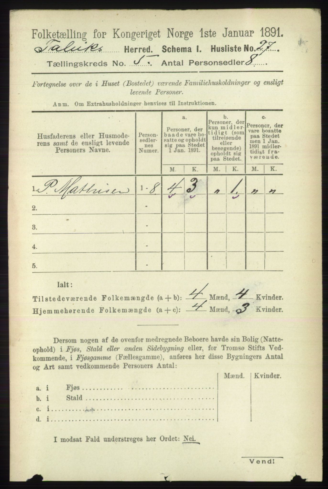 RA, 1891 census for 2013 Talvik, 1891, p. 1335