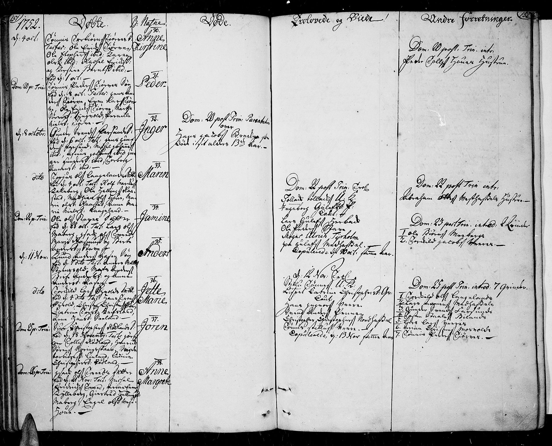 Lista sokneprestkontor, AV/SAK-1111-0027/F/Fa/L0003: Parish register (official) no. A 3 /1, 1743-1767, p. 151-152