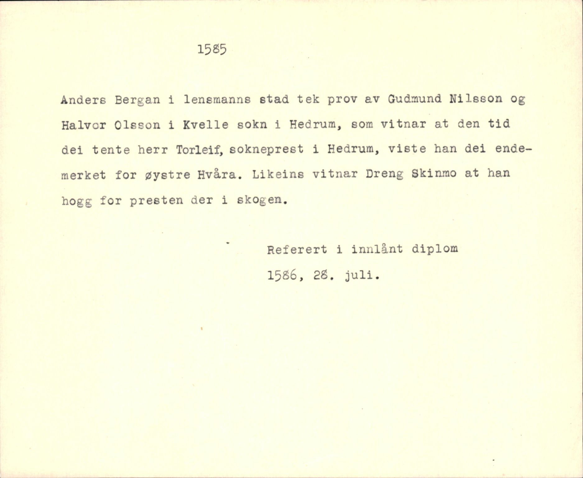 Riksarkivets diplomsamling, AV/RA-EA-5965/F35/F35d/L0001: Innlånte diplomer, seddelregister, 1316-1591, p. 575