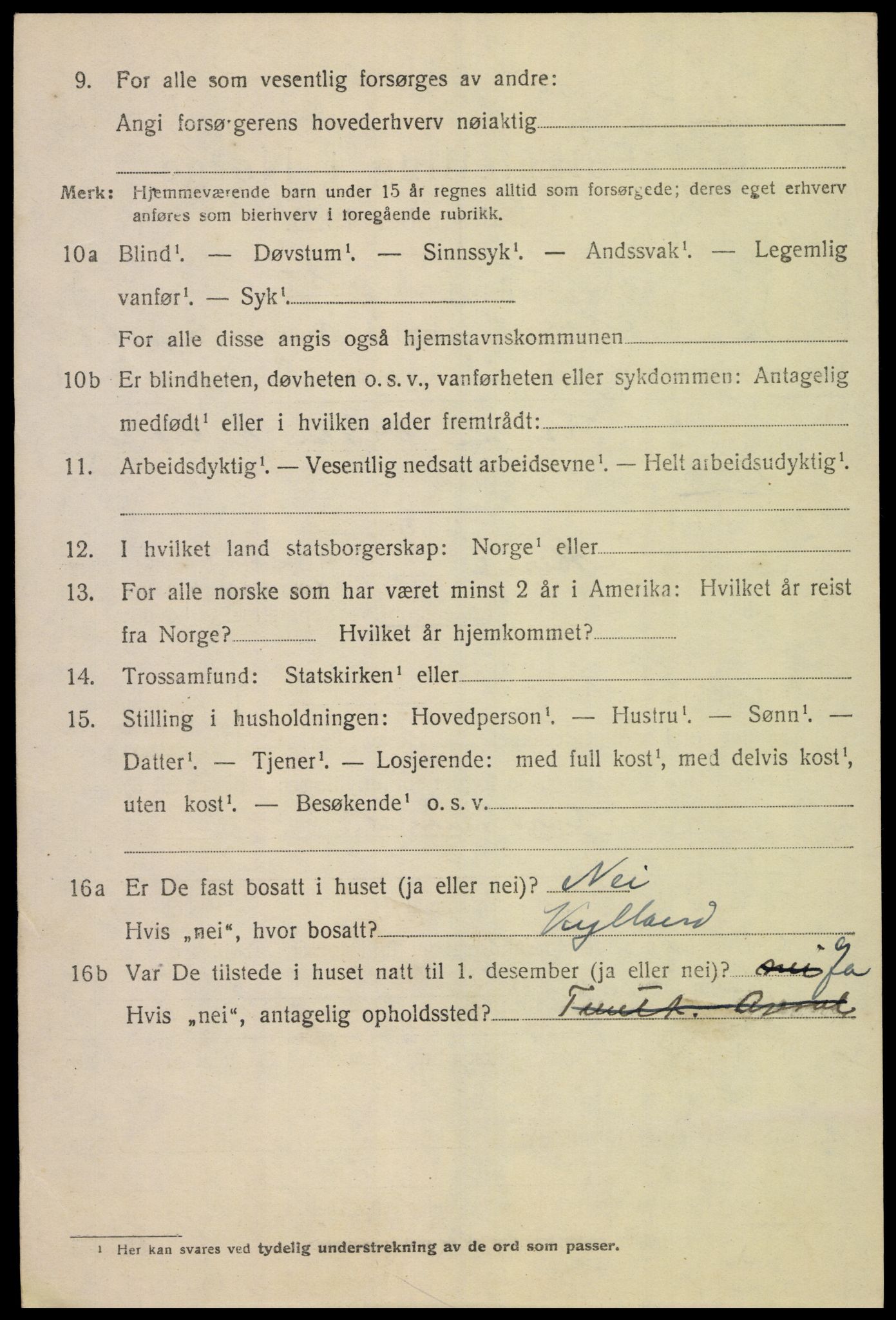 SAK, 1920 census for Åseral, 1920, p. 769