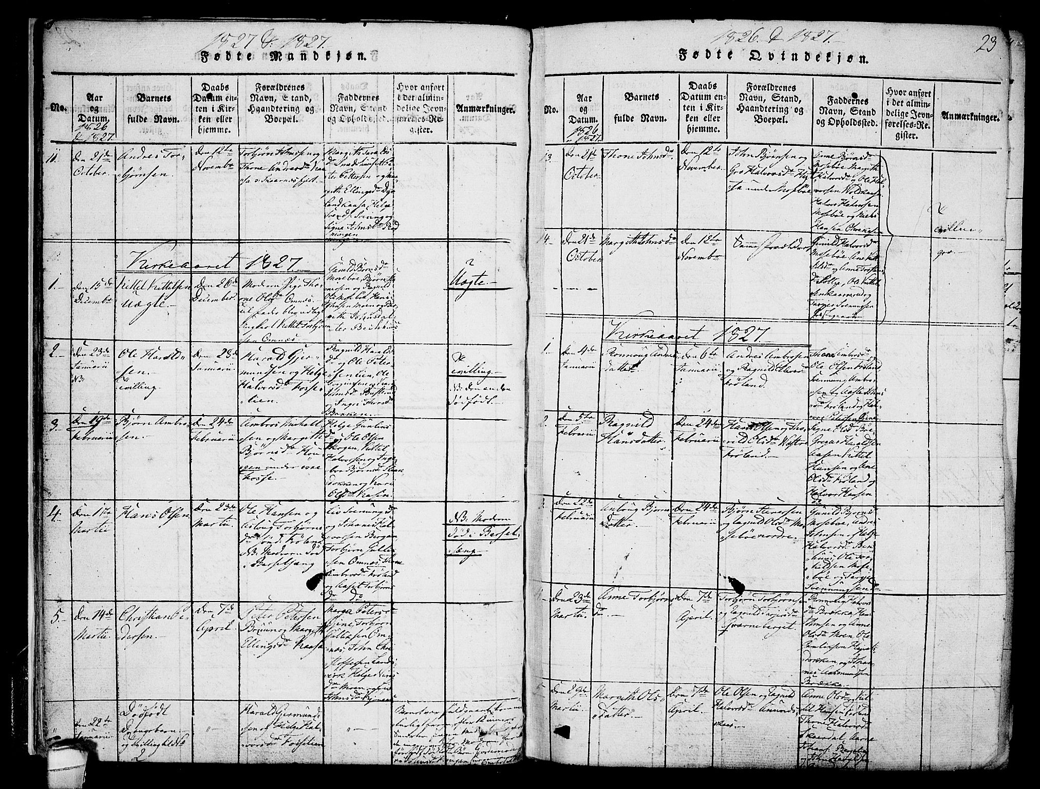Hjartdal kirkebøker, SAKO/A-270/F/Fb/L0001: Parish register (official) no. II 1, 1815-1843, p. 23