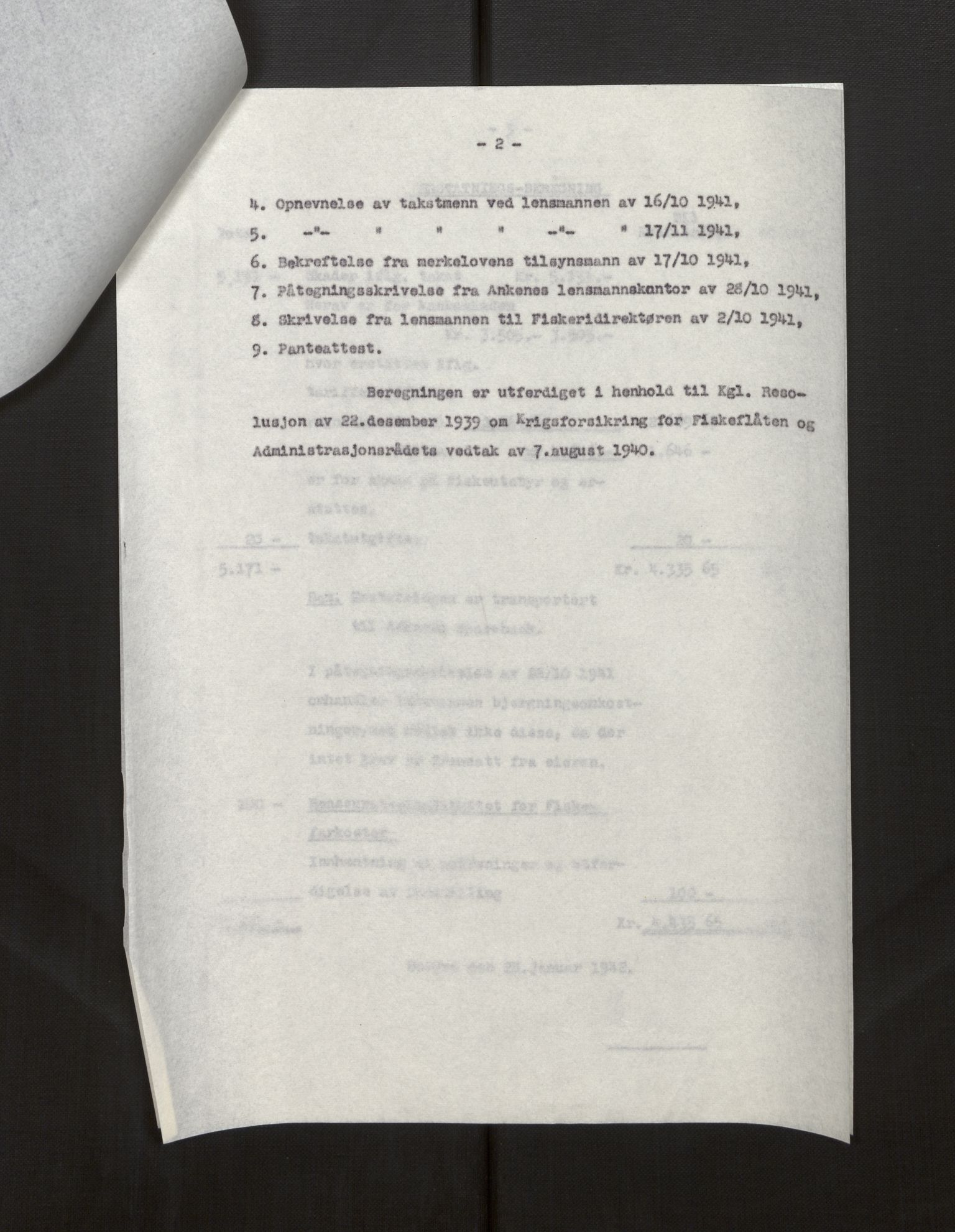 Fiskeridirektoratet - 1 Adm. ledelse - 13 Båtkontoret, AV/SAB-A-2003/La/L0008: Statens krigsforsikring for fiskeflåten, 1936-1971, p. 63