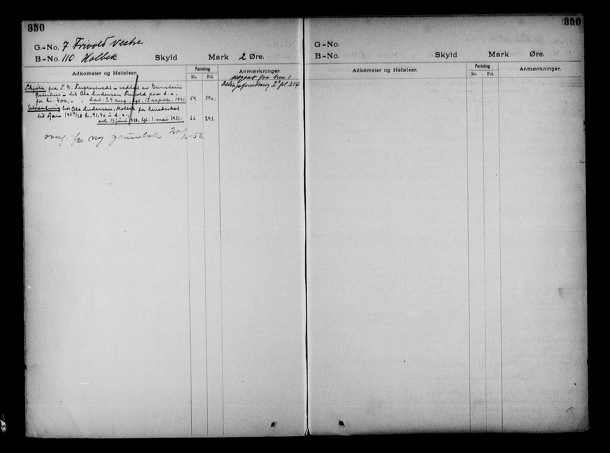 Vestre Nedenes/Sand sorenskriveri, SAK/1221-0010/G/Ga/L0022: Mortgage register no. 15, 1899-1957, p. 350