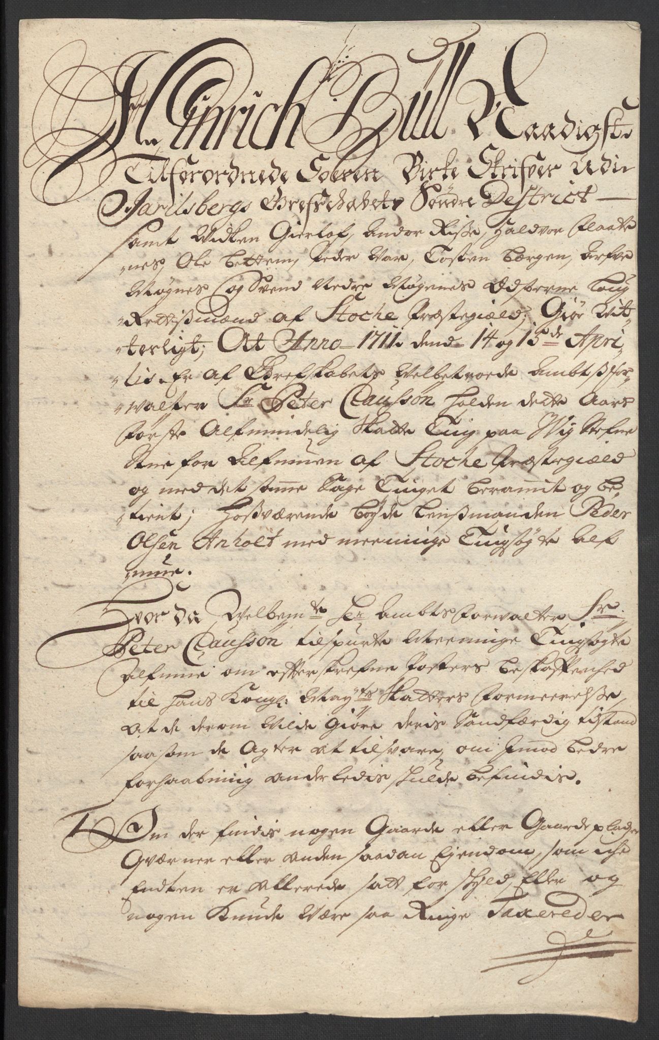 Rentekammeret inntil 1814, Reviderte regnskaper, Fogderegnskap, RA/EA-4092/R32/L1876: Fogderegnskap Jarlsberg grevskap, 1711, p. 350
