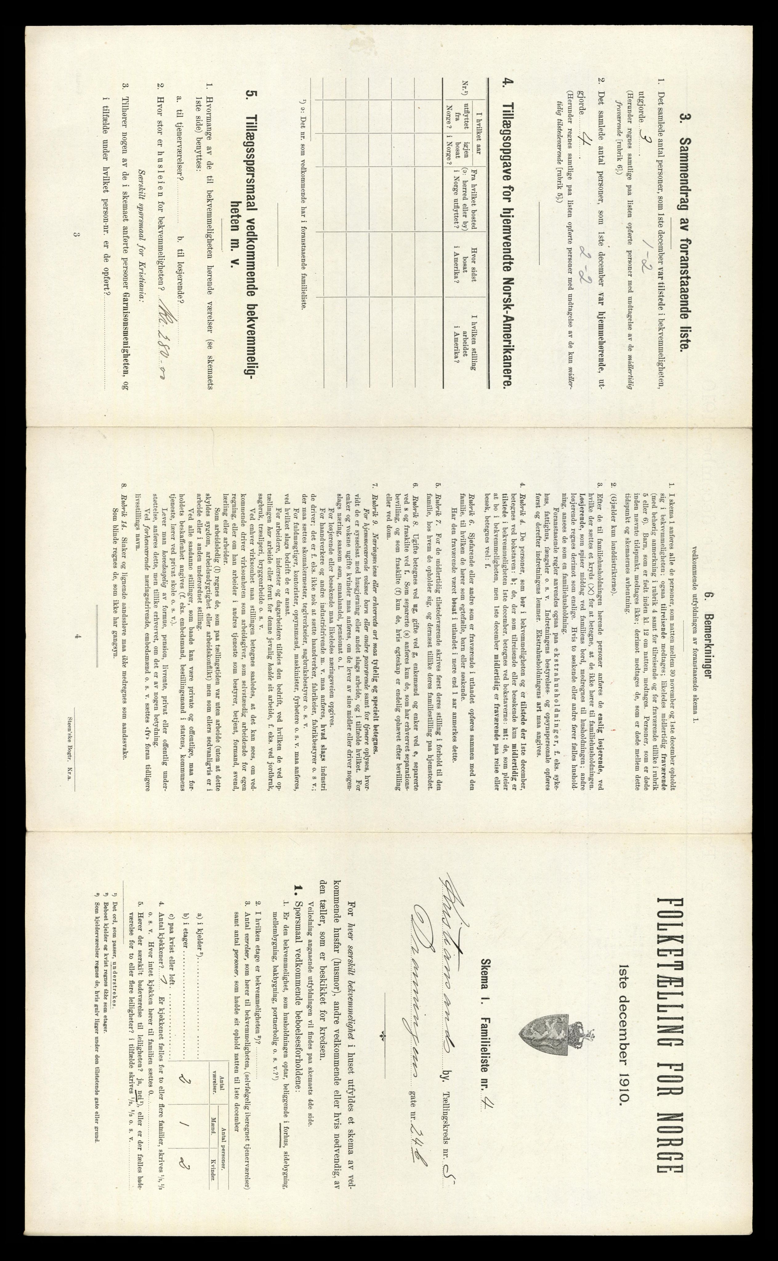 RA, 1910 census for Kristiansand, 1910, p. 1126