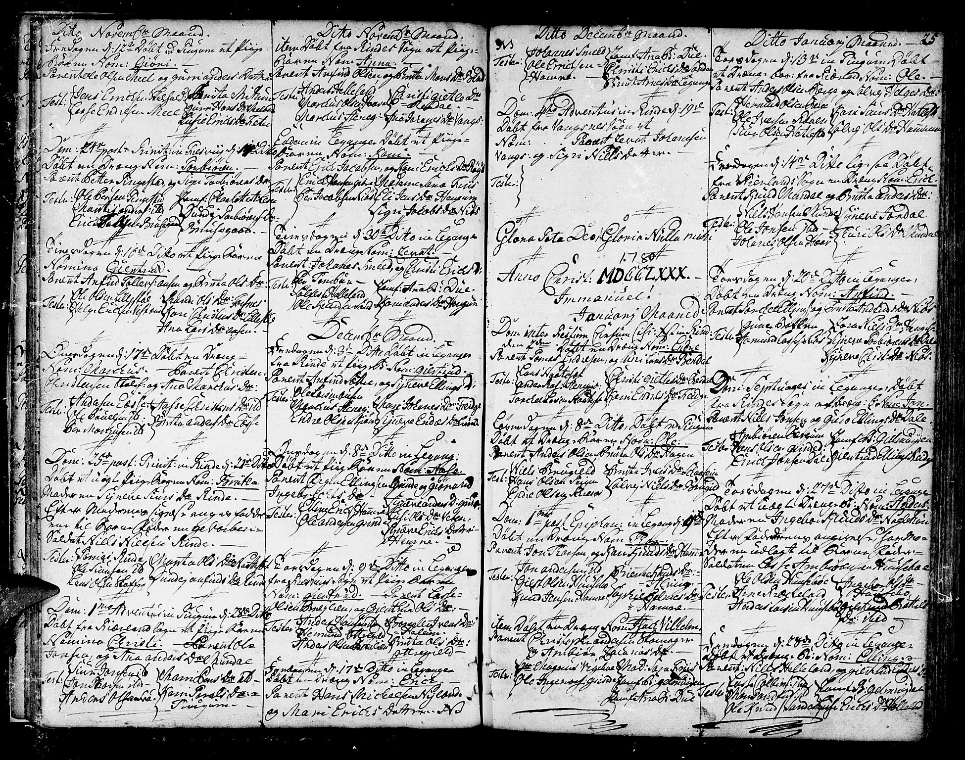 Leikanger sokneprestembete, AV/SAB-A-81001/H/Haa/Haaa/L0004: Parish register (official) no. A 4, 1770-1791, p. 25