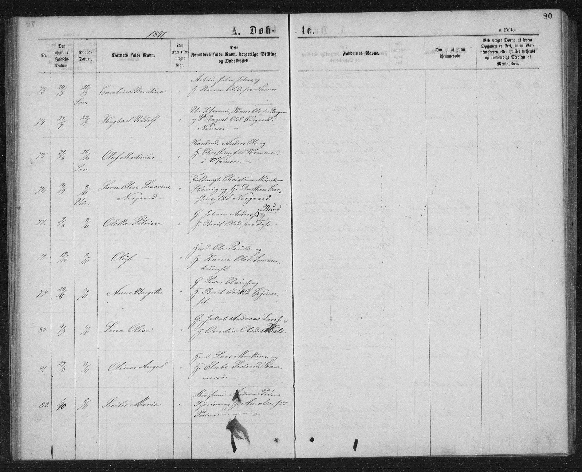 Ministerialprotokoller, klokkerbøker og fødselsregistre - Nord-Trøndelag, SAT/A-1458/768/L0566: Parish register (official) no. 768A01, 1836-1865, p. 80