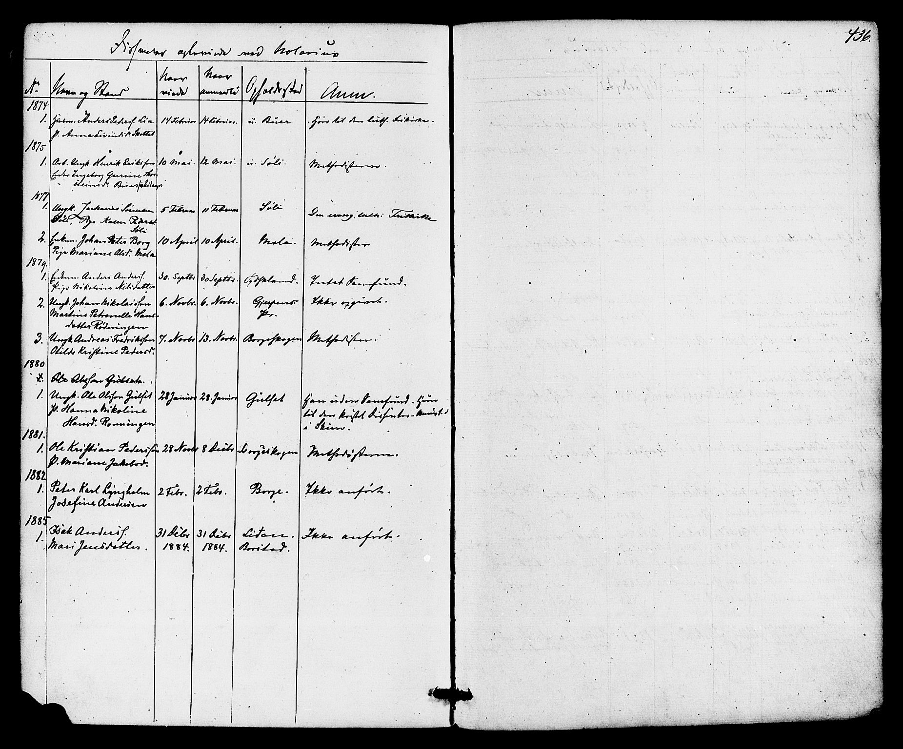 Gjerpen kirkebøker, SAKO/A-265/F/Fa/L0009: Parish register (official) no. I 9, 1872-1885, p. 436