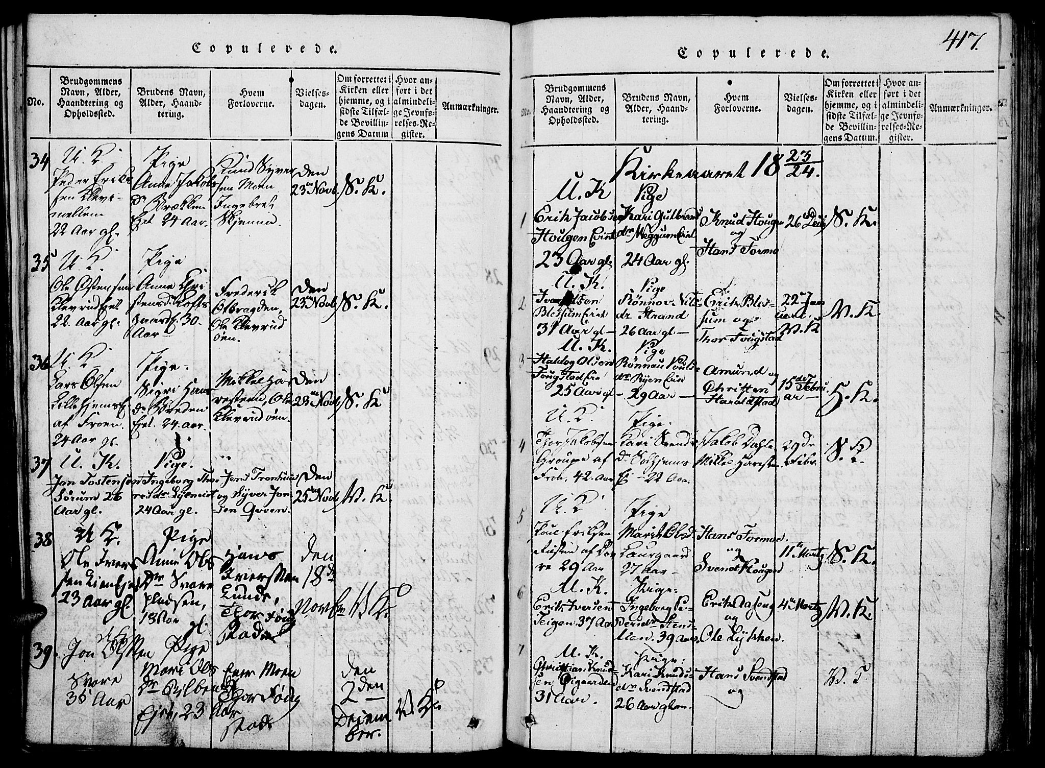 Vågå prestekontor, SAH/PREST-076/H/Ha/Hab/L0001: Parish register (copy) no. 1, 1815-1827, p. 416-417