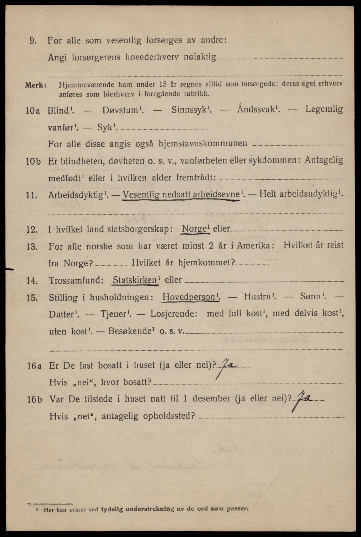 SAST, 1920 census for Sokndal town, 1920, p. 912