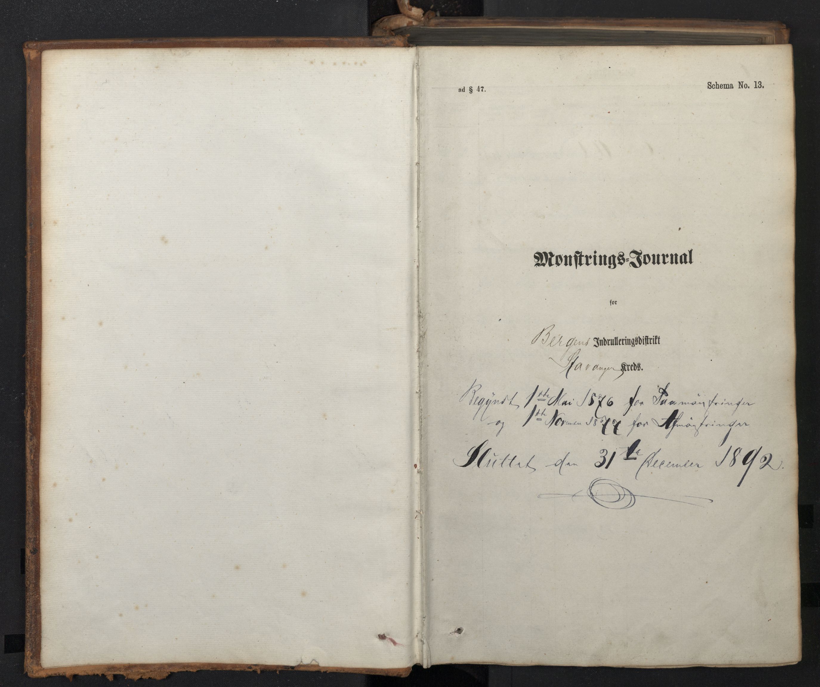 Stavanger sjømannskontor, SAST/A-102006/G/Ga/L0003: Mønstringsjournal, 1876-1892, p. 3