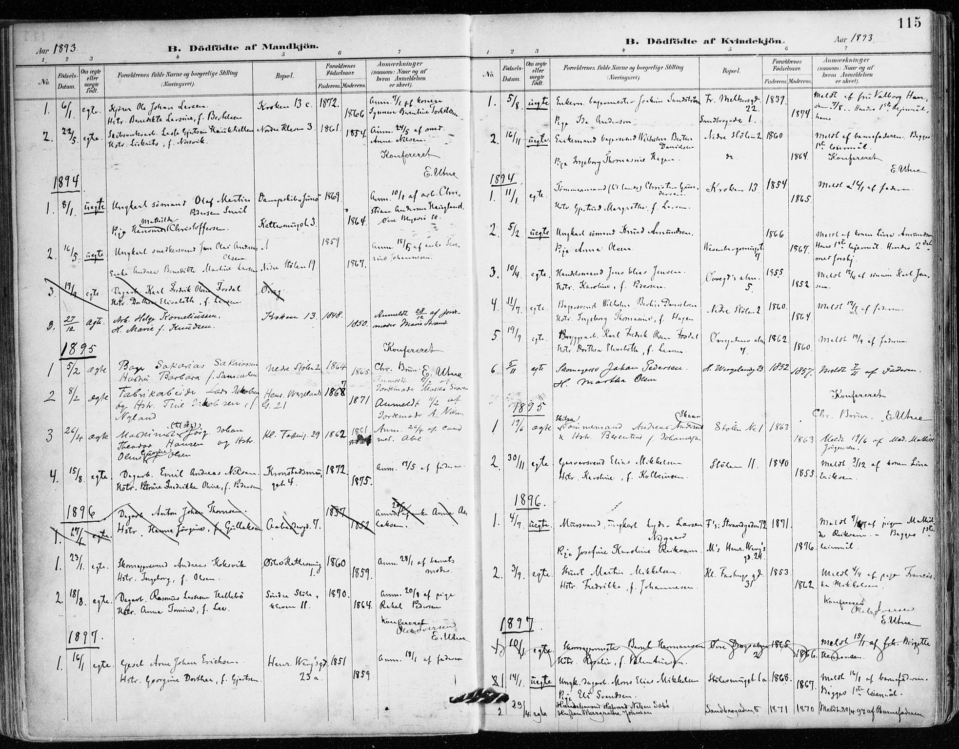Mariakirken Sokneprestembete, SAB/A-76901/H/Haa/L0008: Parish register (official) no. A 8, 1893-1942, p. 115