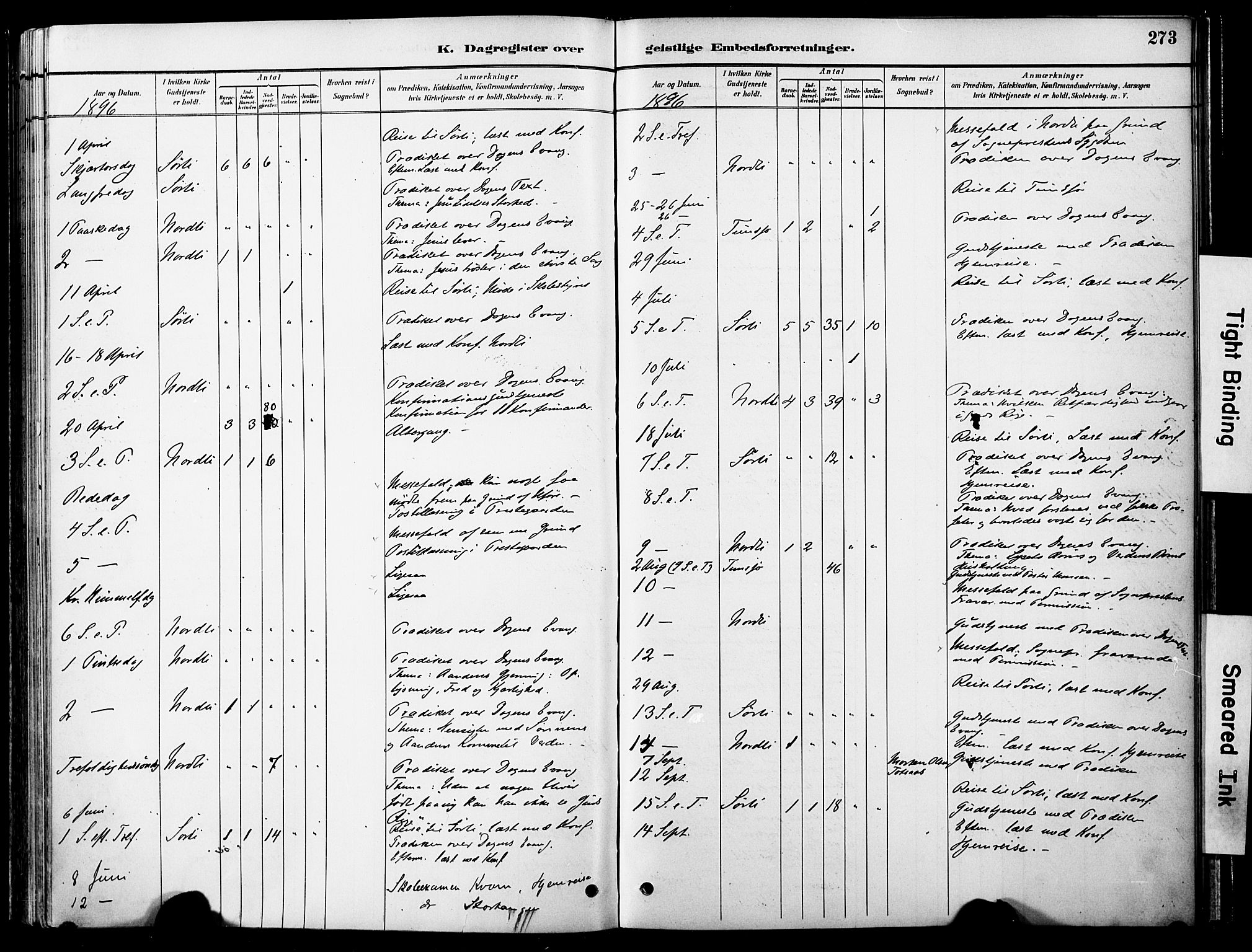 Ministerialprotokoller, klokkerbøker og fødselsregistre - Nord-Trøndelag, SAT/A-1458/755/L0494: Parish register (official) no. 755A03, 1882-1902, p. 273