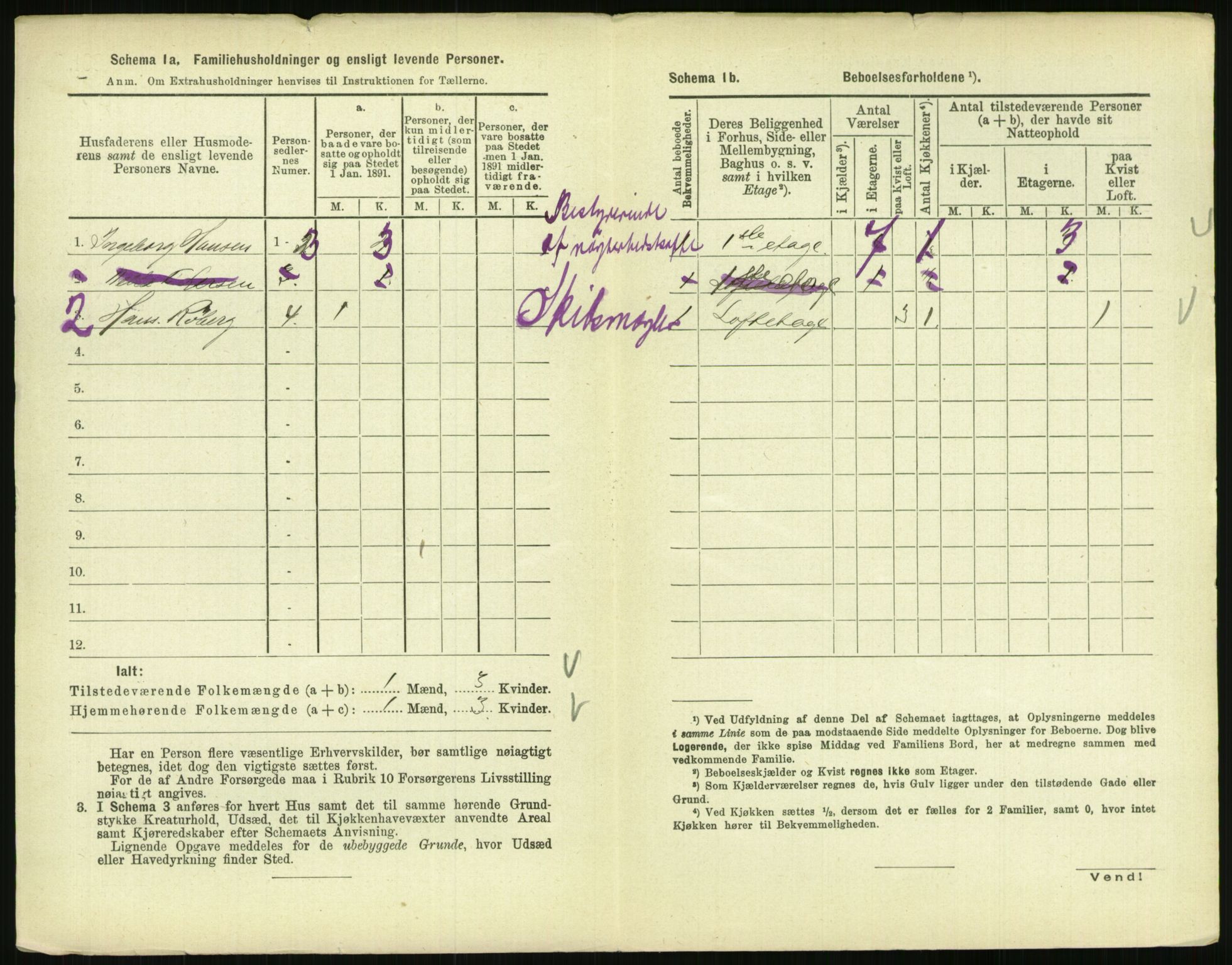 RA, 1891 census for 0801 Kragerø, 1891, p. 1019