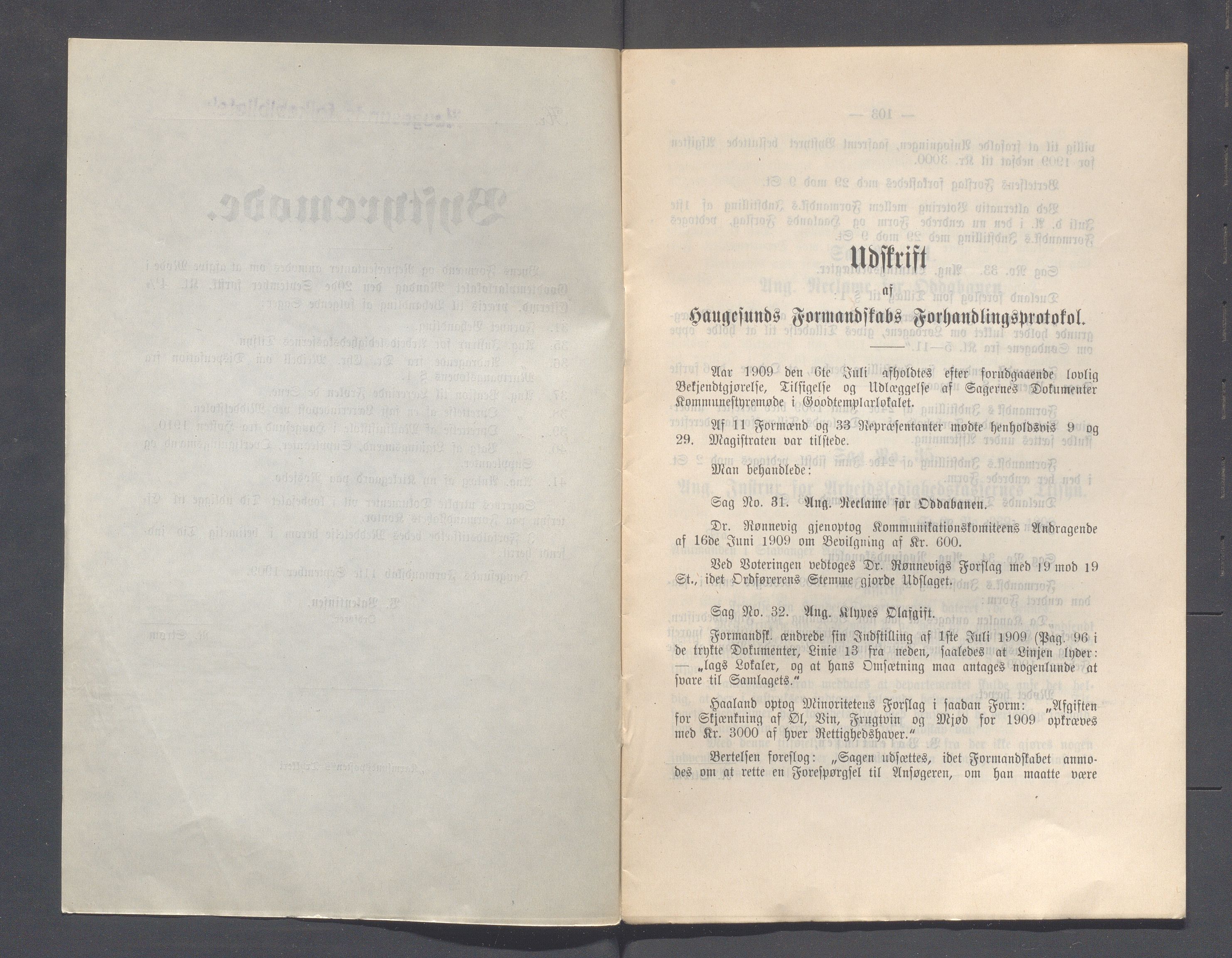 Haugesund kommune - Formannskapet og Bystyret, IKAR/A-740/A/Abb/L0002: Bystyreforhandlinger, 1908-1917, p. 263