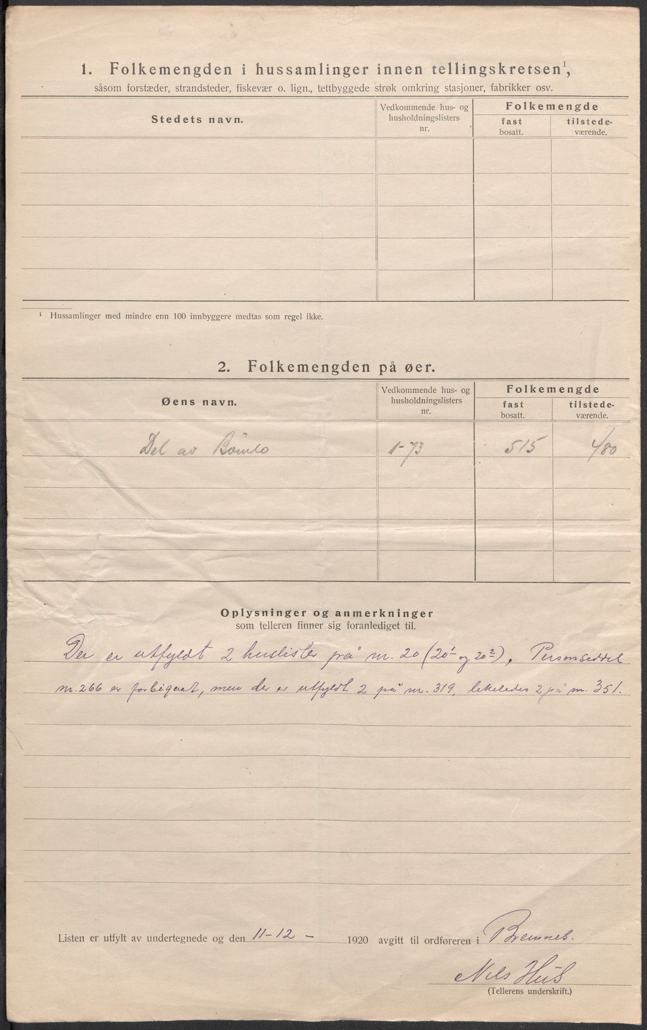 SAB, 1920 census for Bremnes, 1920, p. 28