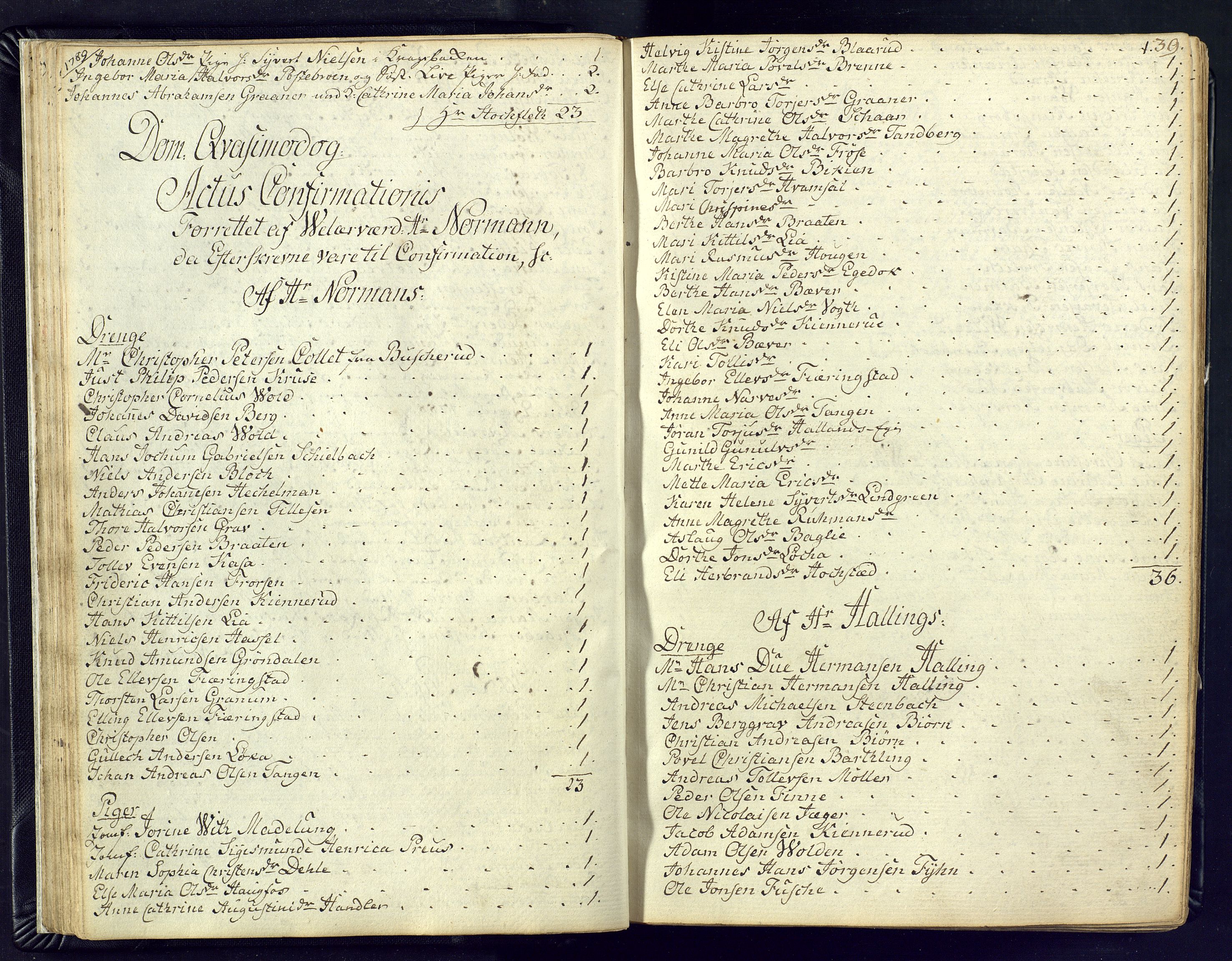 Kongsberg kirkebøker, SAKO/A-22/M/Ma/L0011: Communicants register no. 11, 1788-1795, p. 39