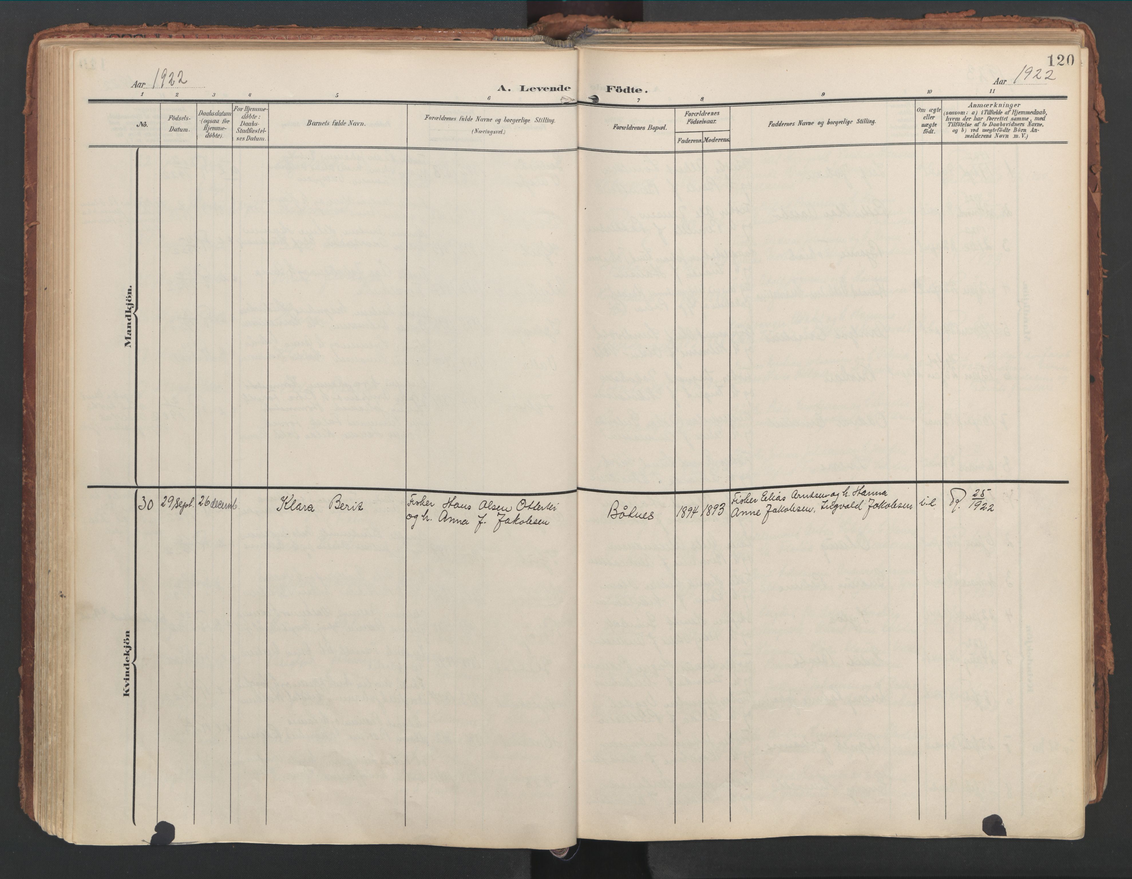 Ministerialprotokoller, klokkerbøker og fødselsregistre - Nordland, AV/SAT-A-1459/816/L0250: Parish register (official) no. 816A16, 1903-1923, p. 120