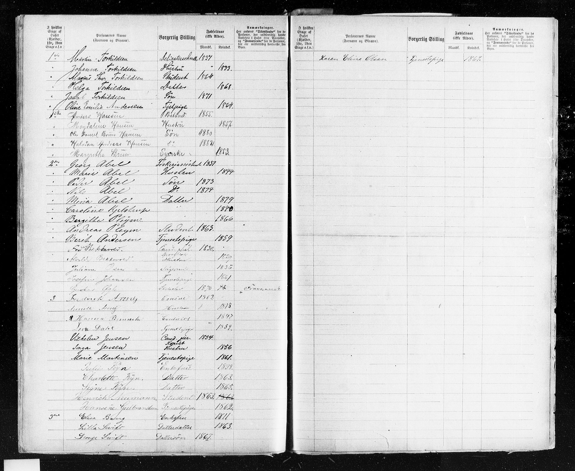 OBA, Municipal Census 1883 for Kristiania, 1883, p. 5480