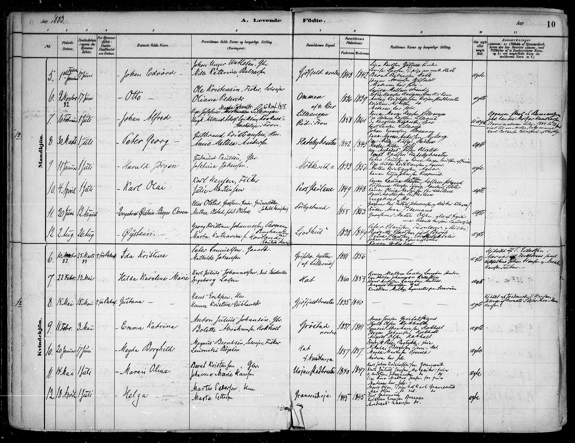 Nesodden prestekontor Kirkebøker, SAO/A-10013/F/Fa/L0009: Parish register (official) no. I 9, 1880-1915, p. 10