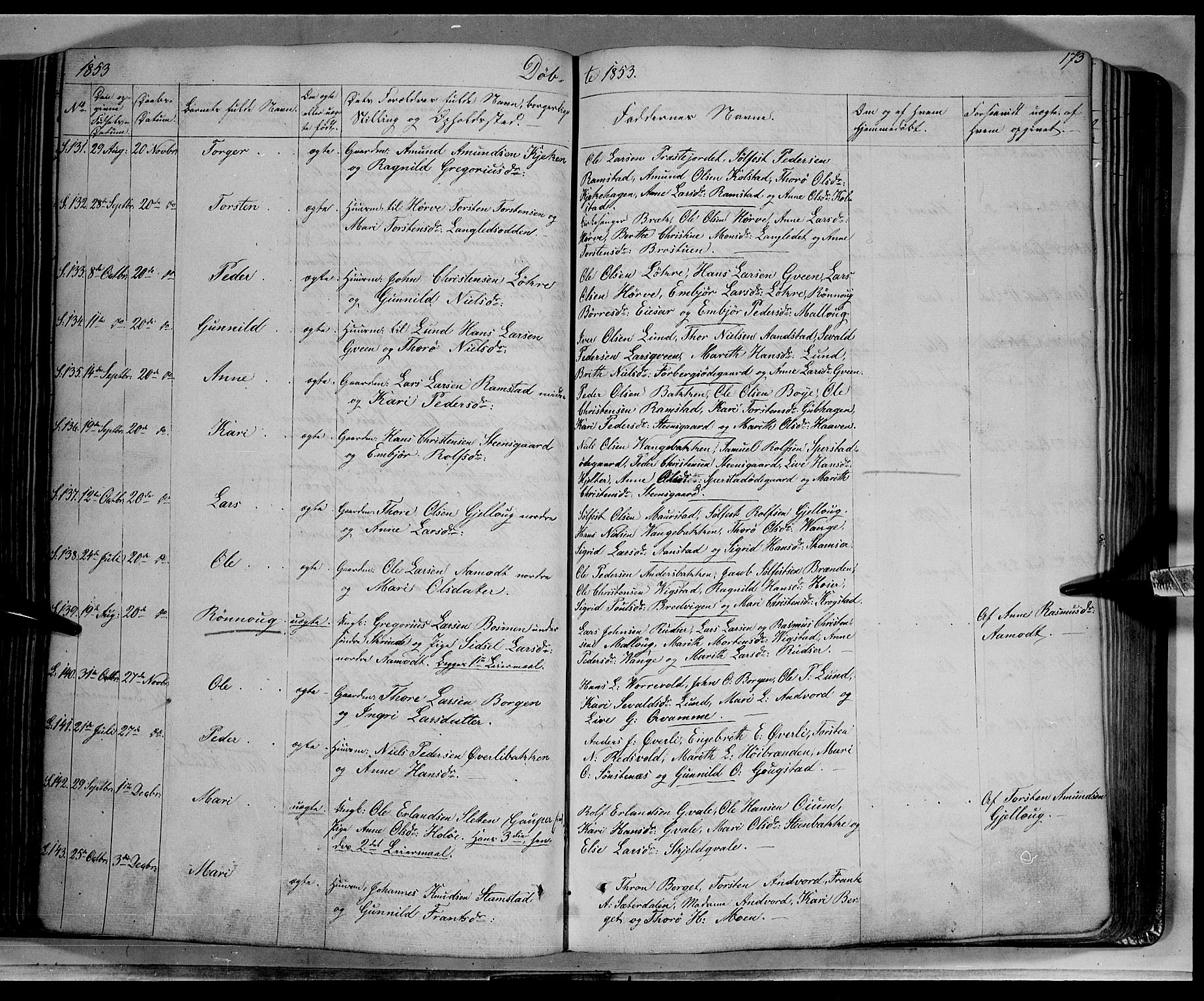 Lom prestekontor, AV/SAH-PREST-070/K/L0006: Parish register (official) no. 6A, 1837-1863, p. 173