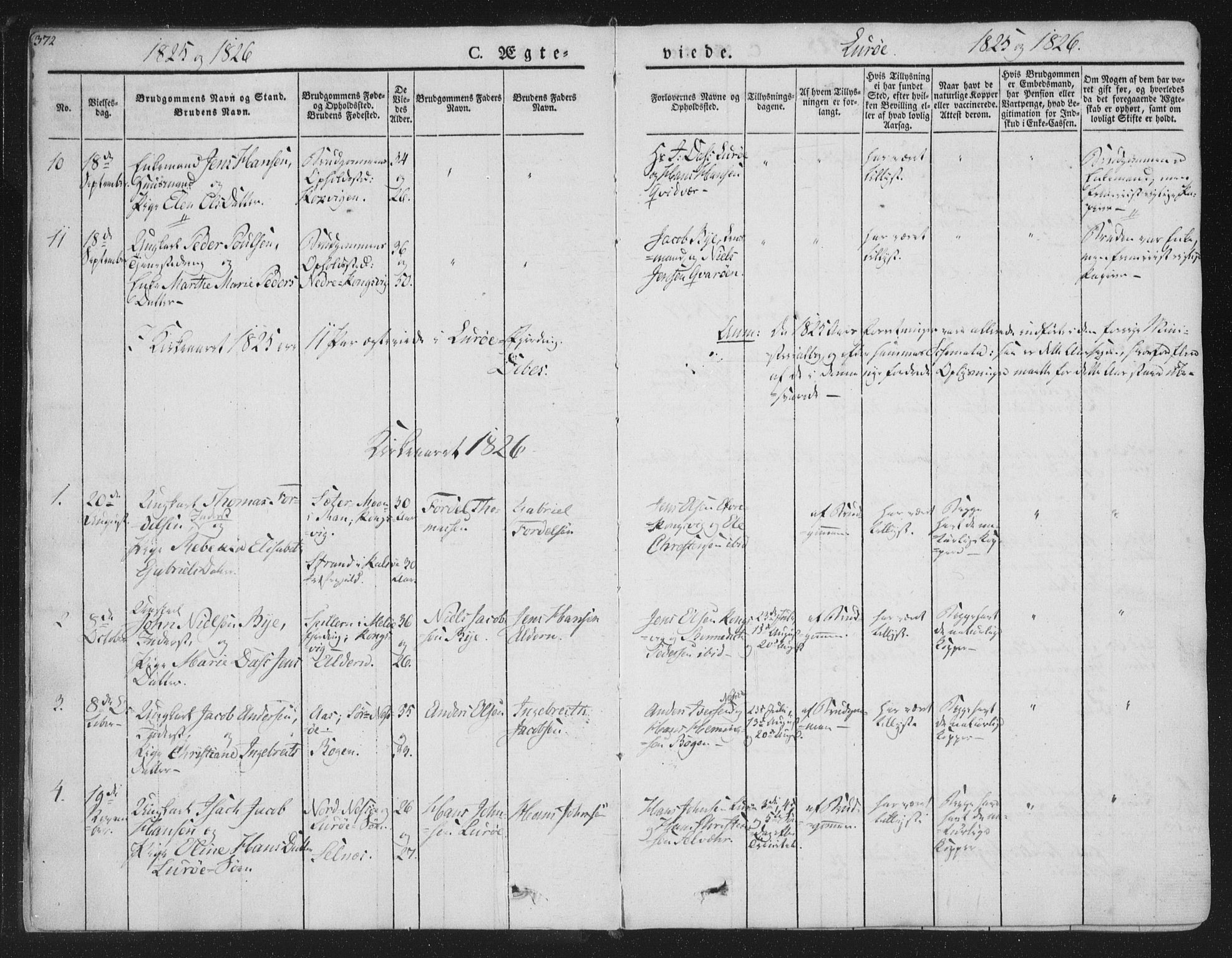 Ministerialprotokoller, klokkerbøker og fødselsregistre - Nordland, SAT/A-1459/839/L0566: Parish register (official) no. 839A03, 1825-1862, p. 372