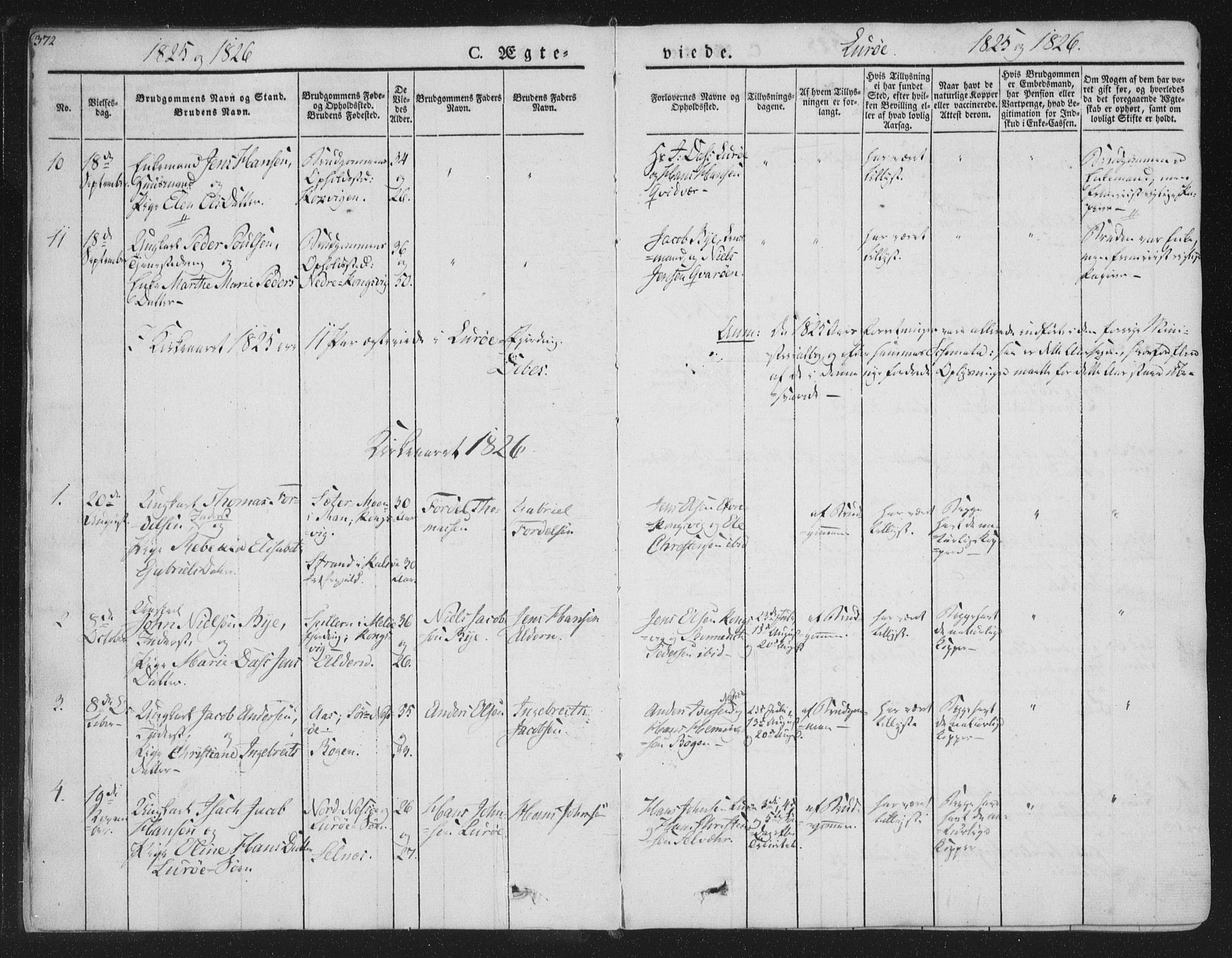 Ministerialprotokoller, klokkerbøker og fødselsregistre - Nordland, AV/SAT-A-1459/839/L0566: Parish register (official) no. 839A03, 1825-1862, p. 372