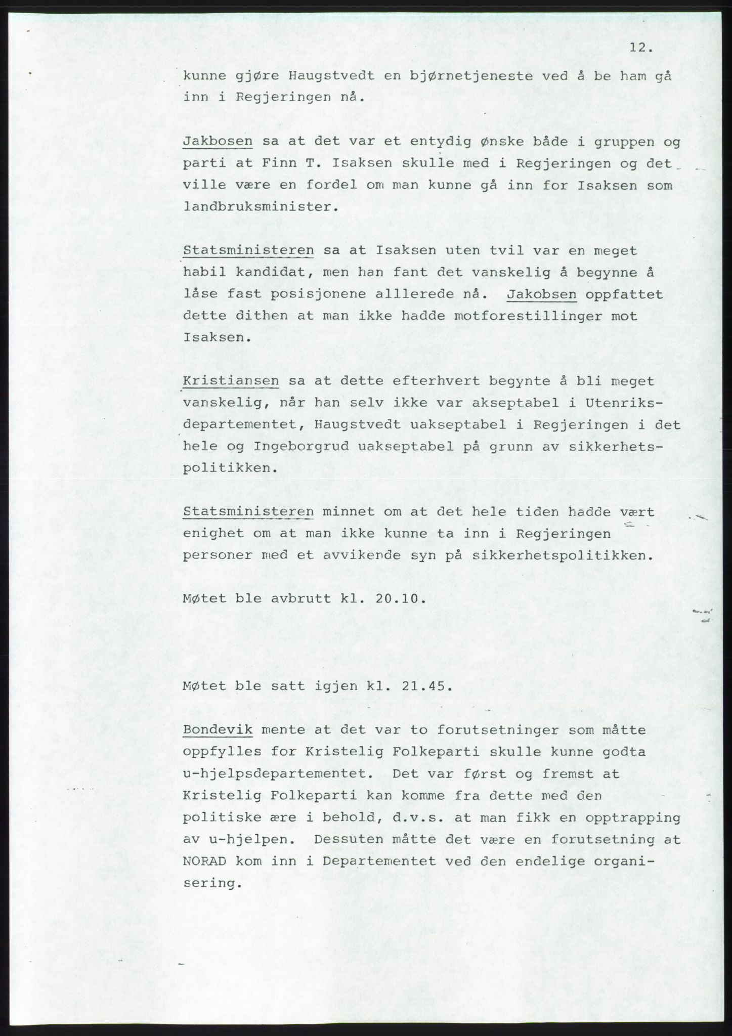 Forhandlingsmøtene 1983 mellom Høyre, KrF og Senterpartiet om dannelse av regjering, AV/RA-PA-0696/A/L0001: Forhandlingsprotokoll, 1983, p. 50