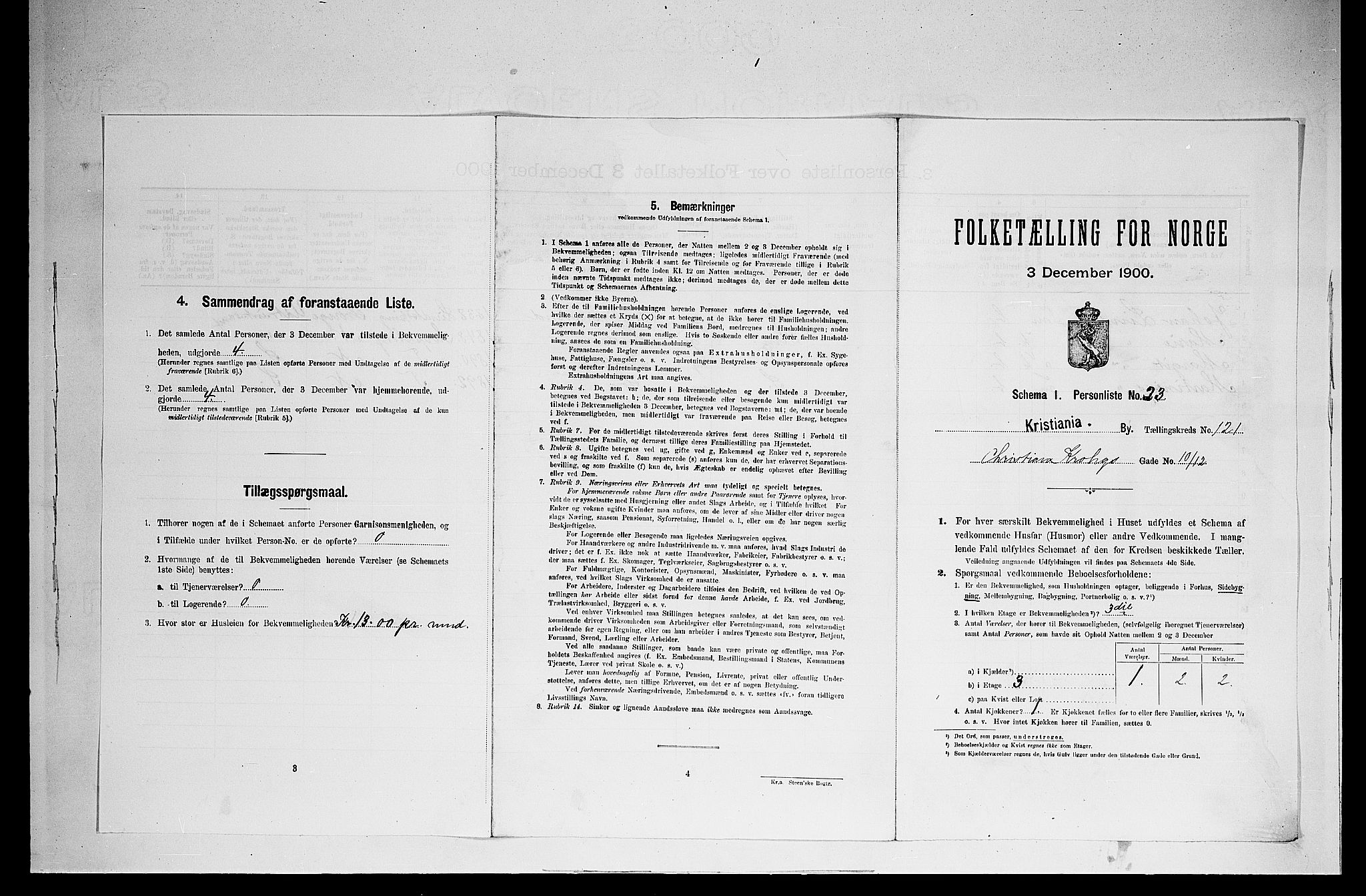 SAO, 1900 census for Kristiania, 1900, p. 11878