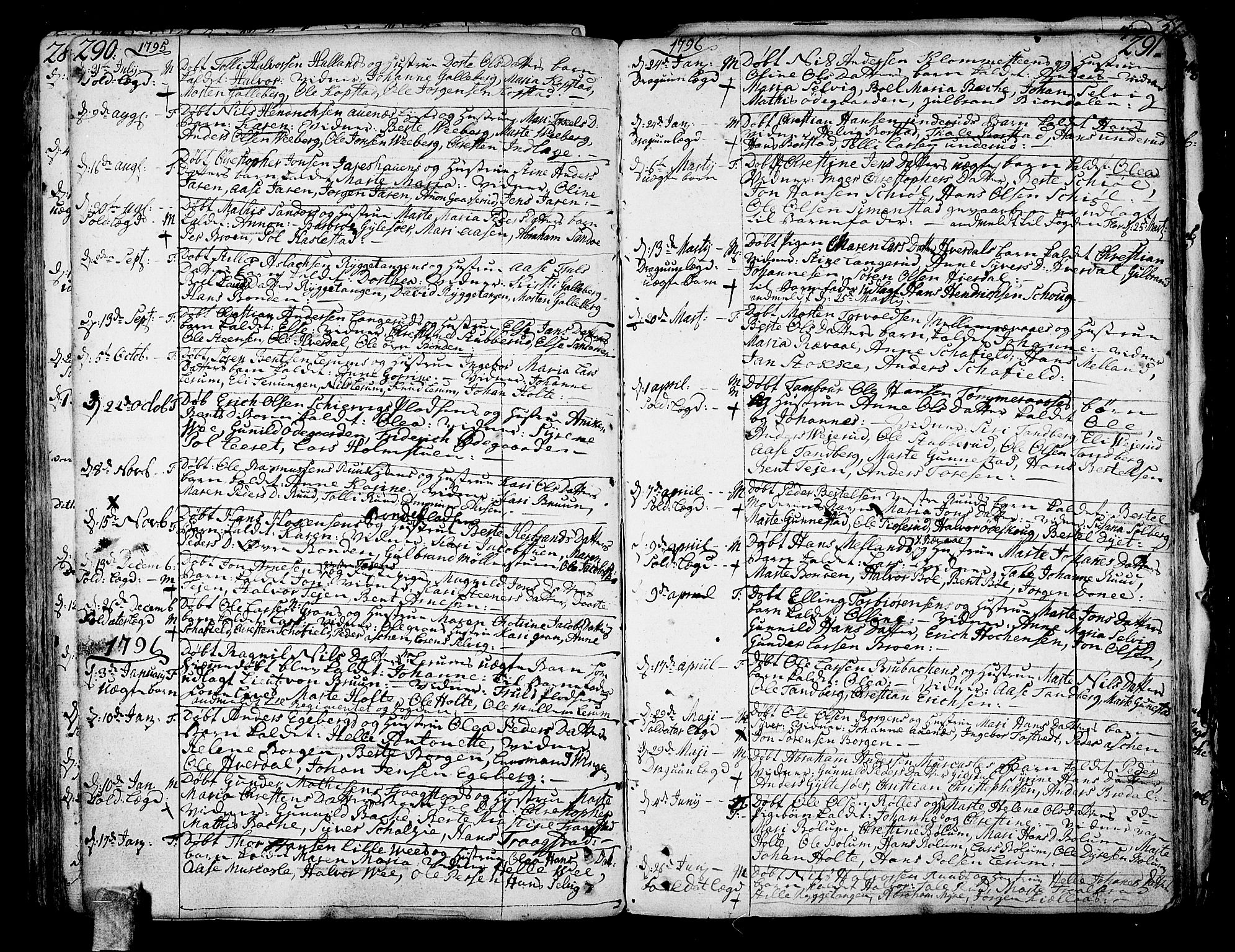 Sande Kirkebøker, AV/SAKO-A-53/F/Fa/L0001: Parish register (official) no. 1, 1753-1803, p. 290-291